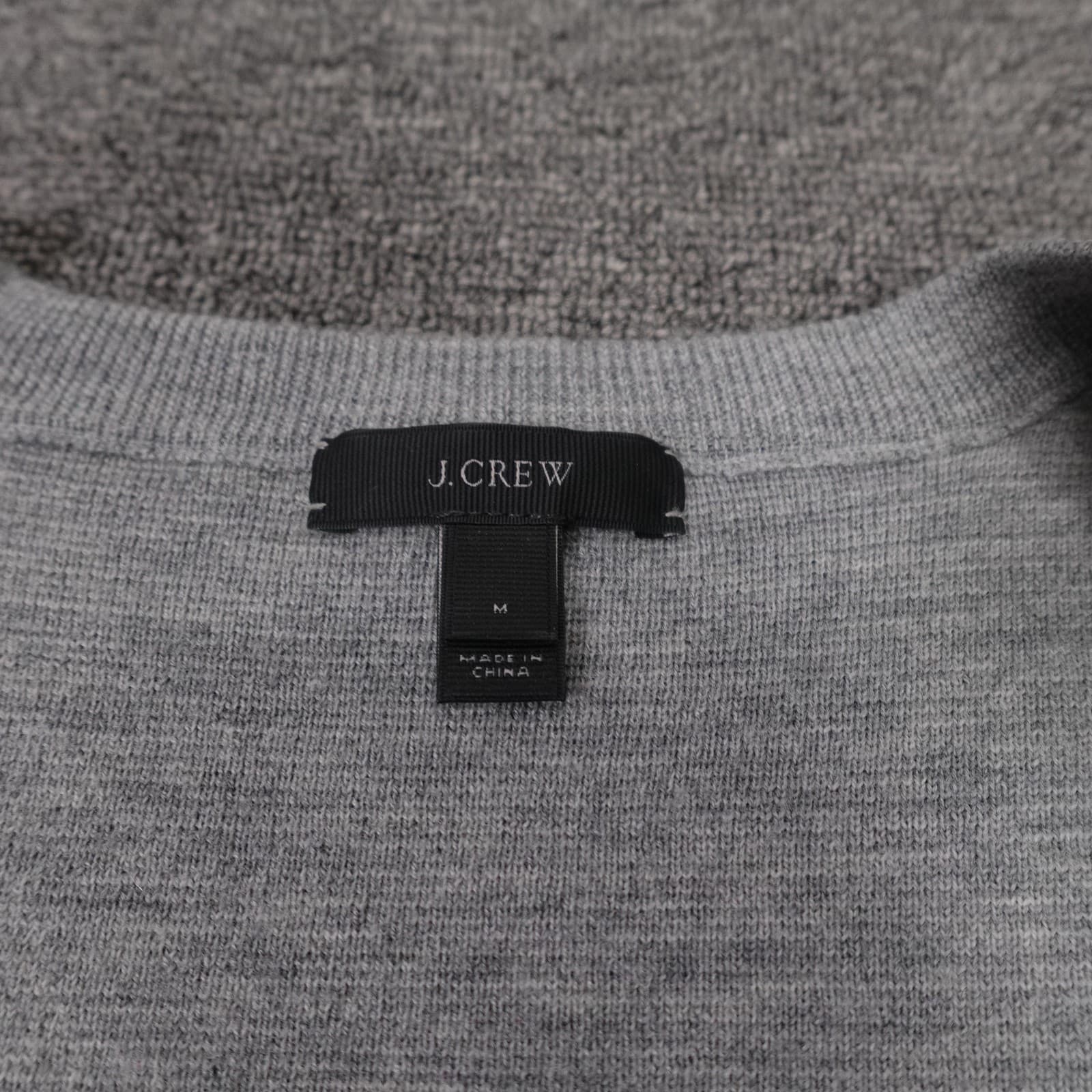 J Crew Sweater Tunic Womens Medium Gray 100% Merino Wool V Neck Pockets - Thumbnail 4