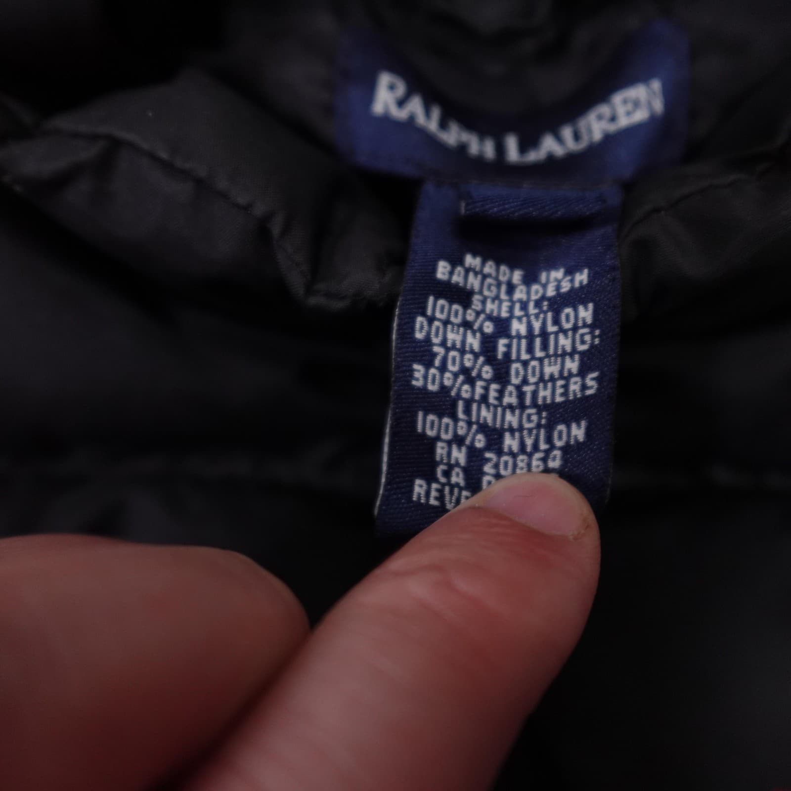 Ralph Lauren Vest Kids Small Black Down Puffer Quilted Zip Nylon Winter - Thumbnail 4