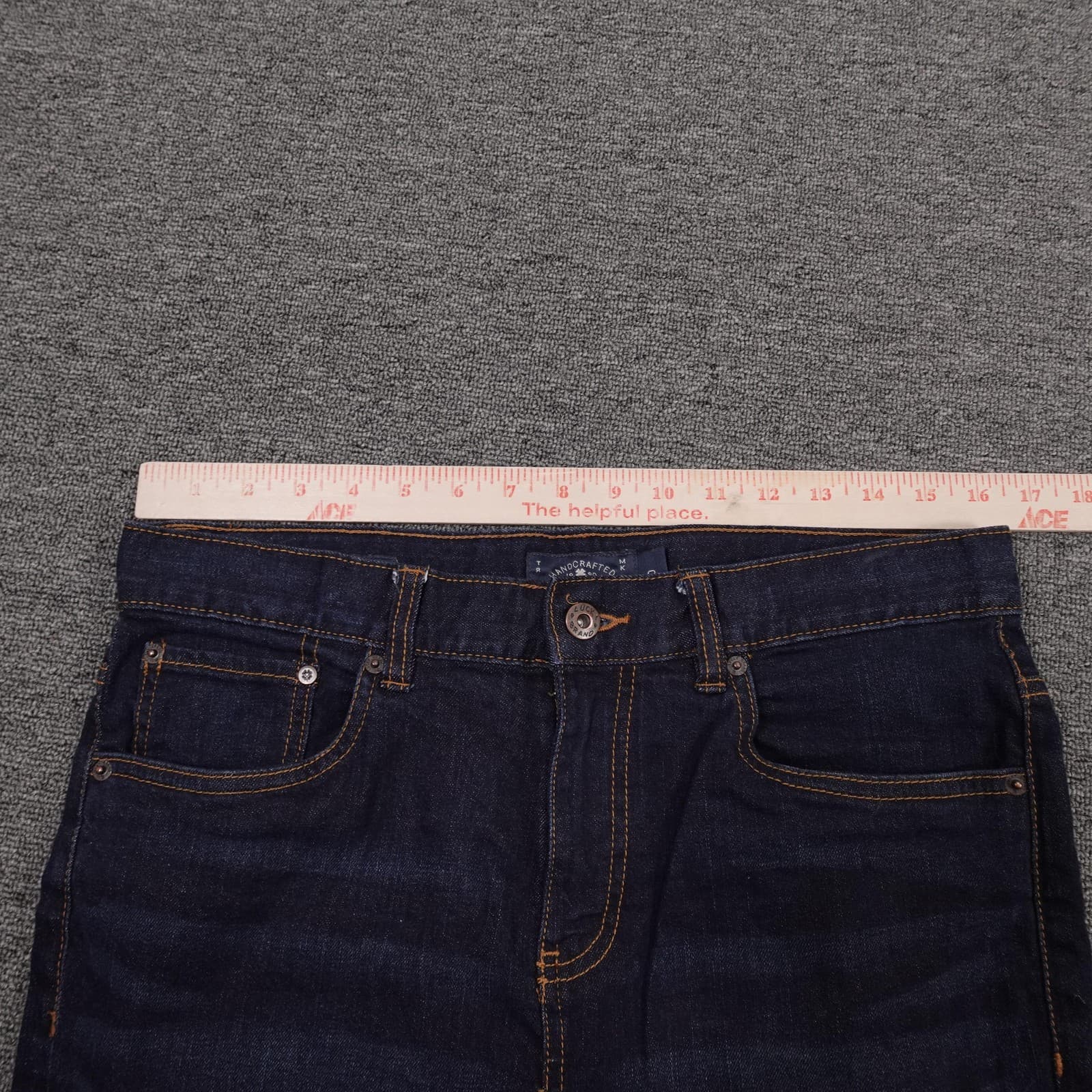 Lucky Brand Classic Straight Jeans Youth 20 Blue Dark Wash Stretch Denim 32x31 - Thumbnail 9