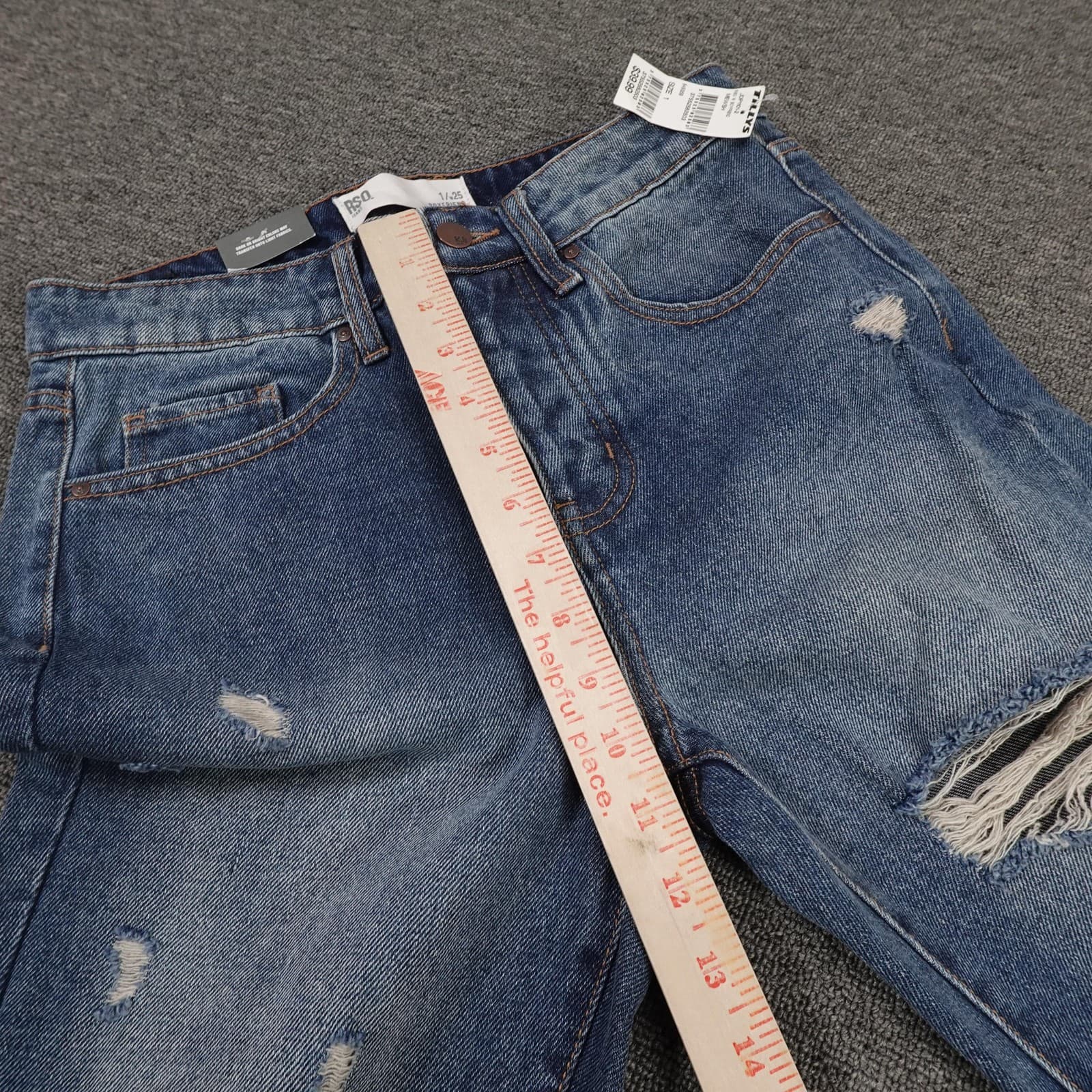 RSQ Jeans Womens 1 Blue Boyfriend Distressed Mid Rise Button Fly Denim Pants - Thumbnail 11