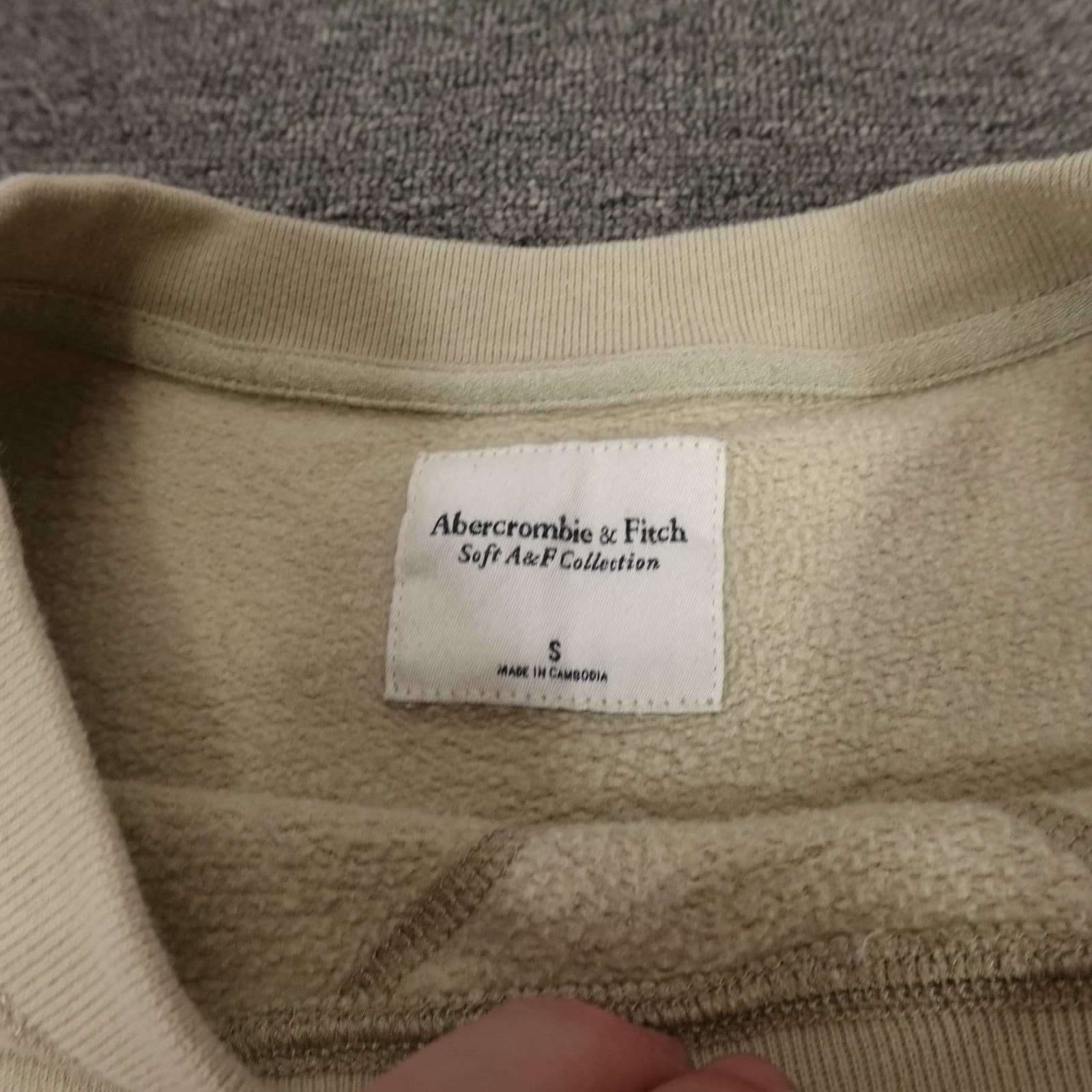 Abercrombie & Fitch Sweatshirt Womens Small Beige Soft A&F Pullover Pockets - Thumbnail 3