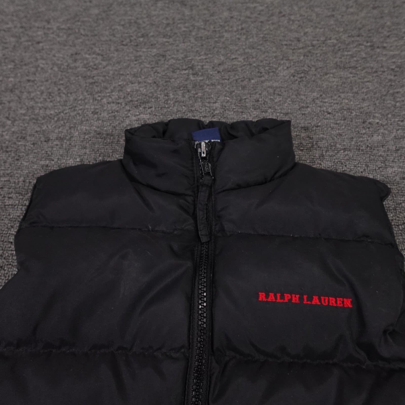 Ralph Lauren Vest Kids Small Black Down Puffer Quilted Zip Nylon Winter - Thumbnail 2