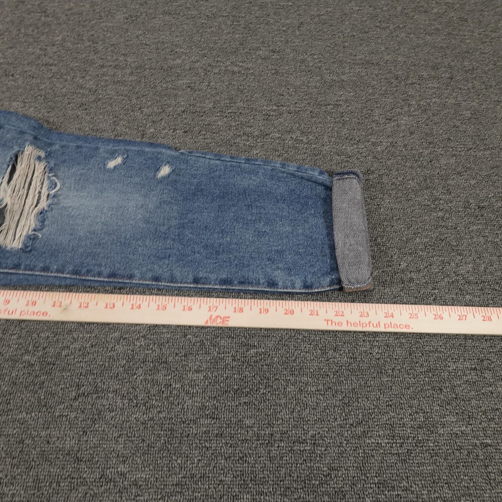 RSQ Jeans Womens 1 Blue Boyfriend Distressed Mid Rise Button Fly Denim Pants - Thumbnail 12