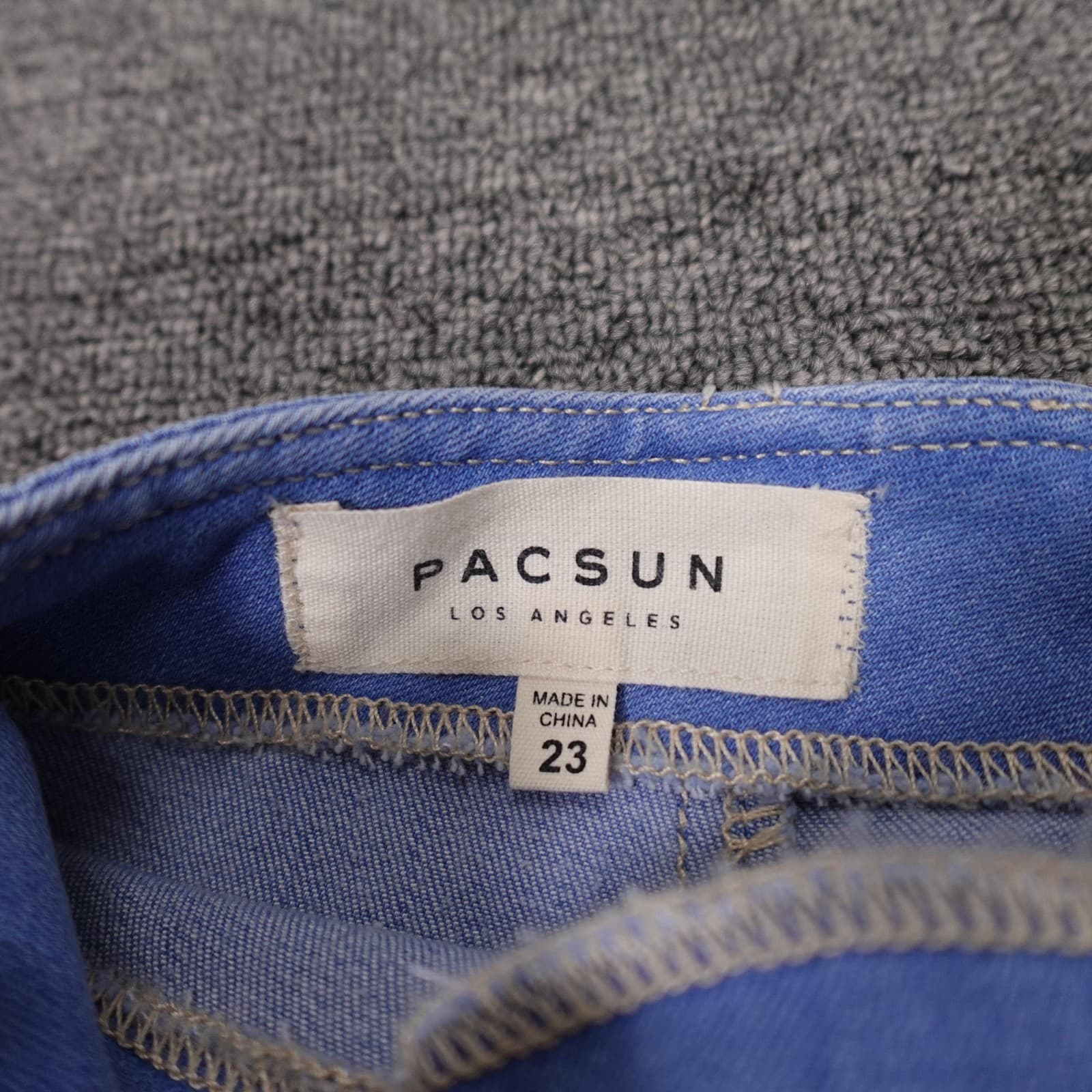 PacSun Skirt Juniors 23 Blue Denim Stretch Zip Back Mini Summer High Waist - Thumbnail 4