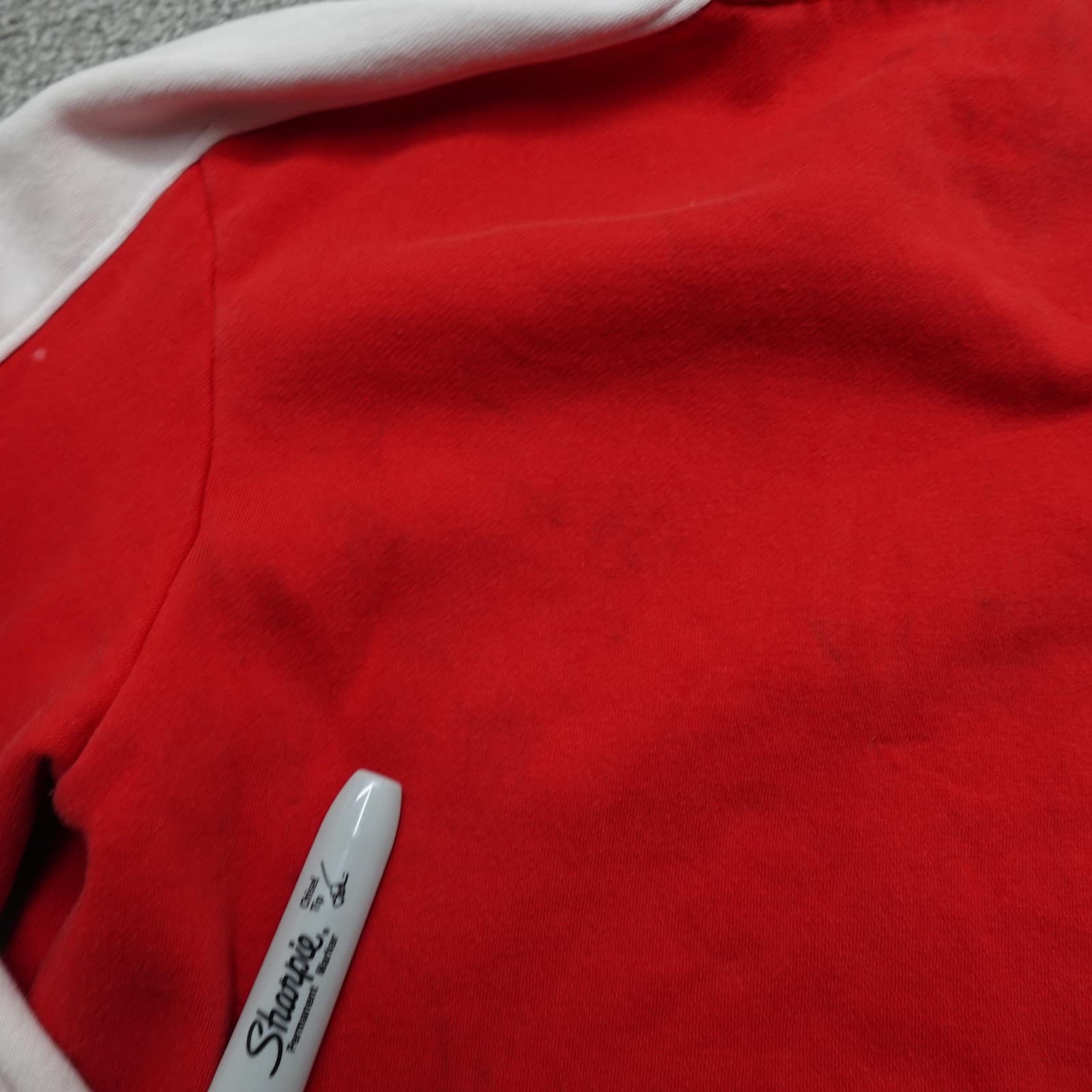 Fanatics Wisconsin Badgers Hoodie Mens Medium Red White Pullover NCAA Sweatshirt - Thumbnail 8