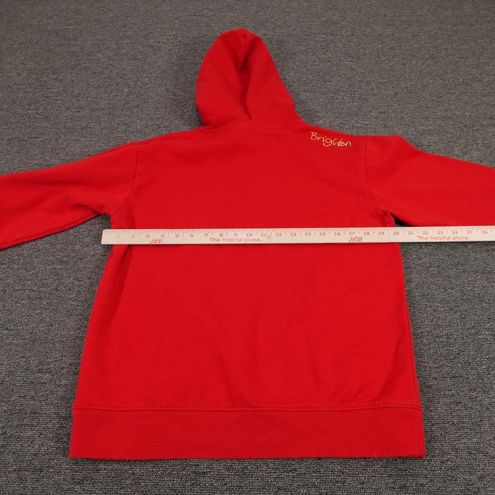 Vans Hoodie Womens Medium Red Pullover Brighton Name Embroidered Logo Skate - Thumbnail 9