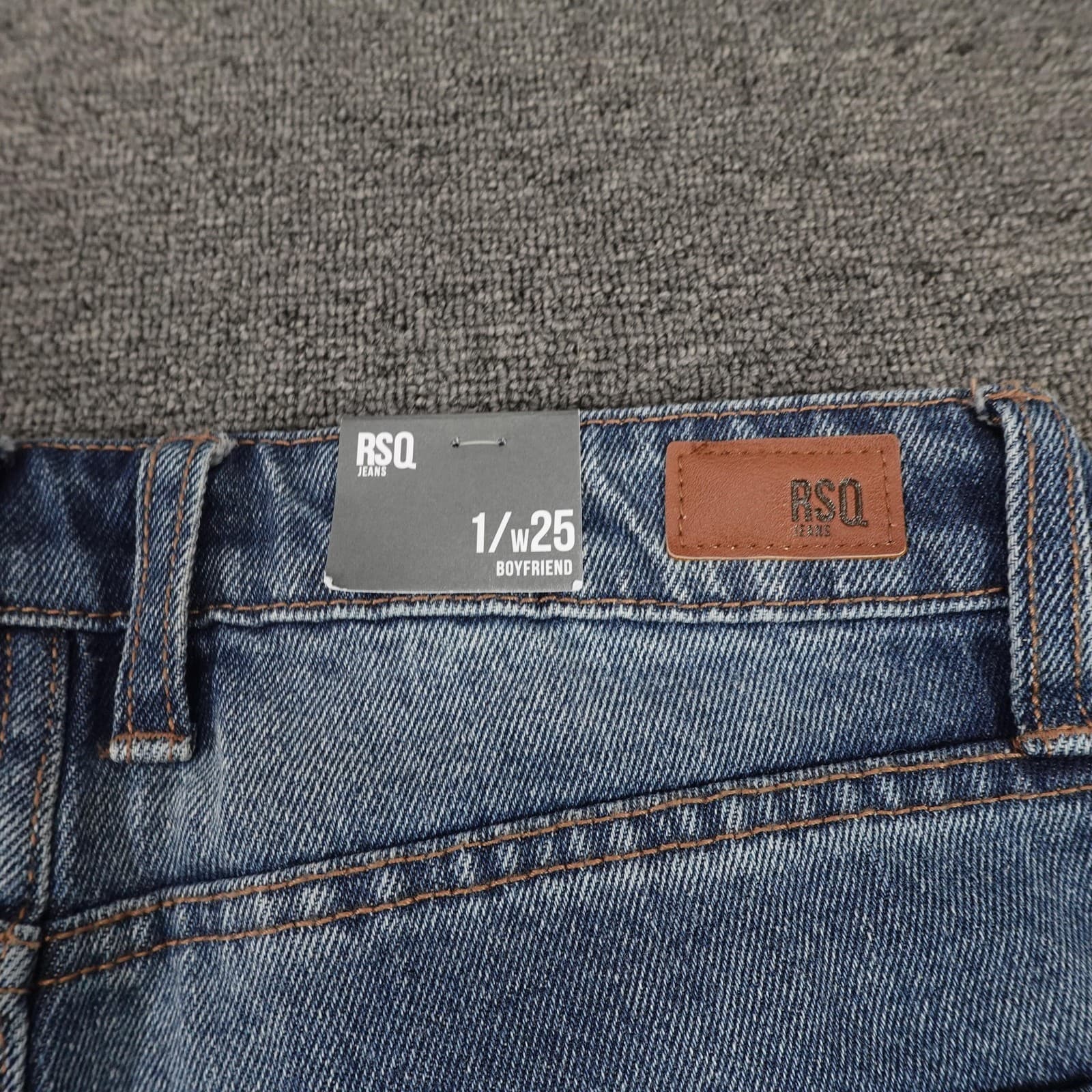 RSQ Jeans Womens 1 Blue Boyfriend Distressed Mid Rise Button Fly Denim Pants - Thumbnail 8
