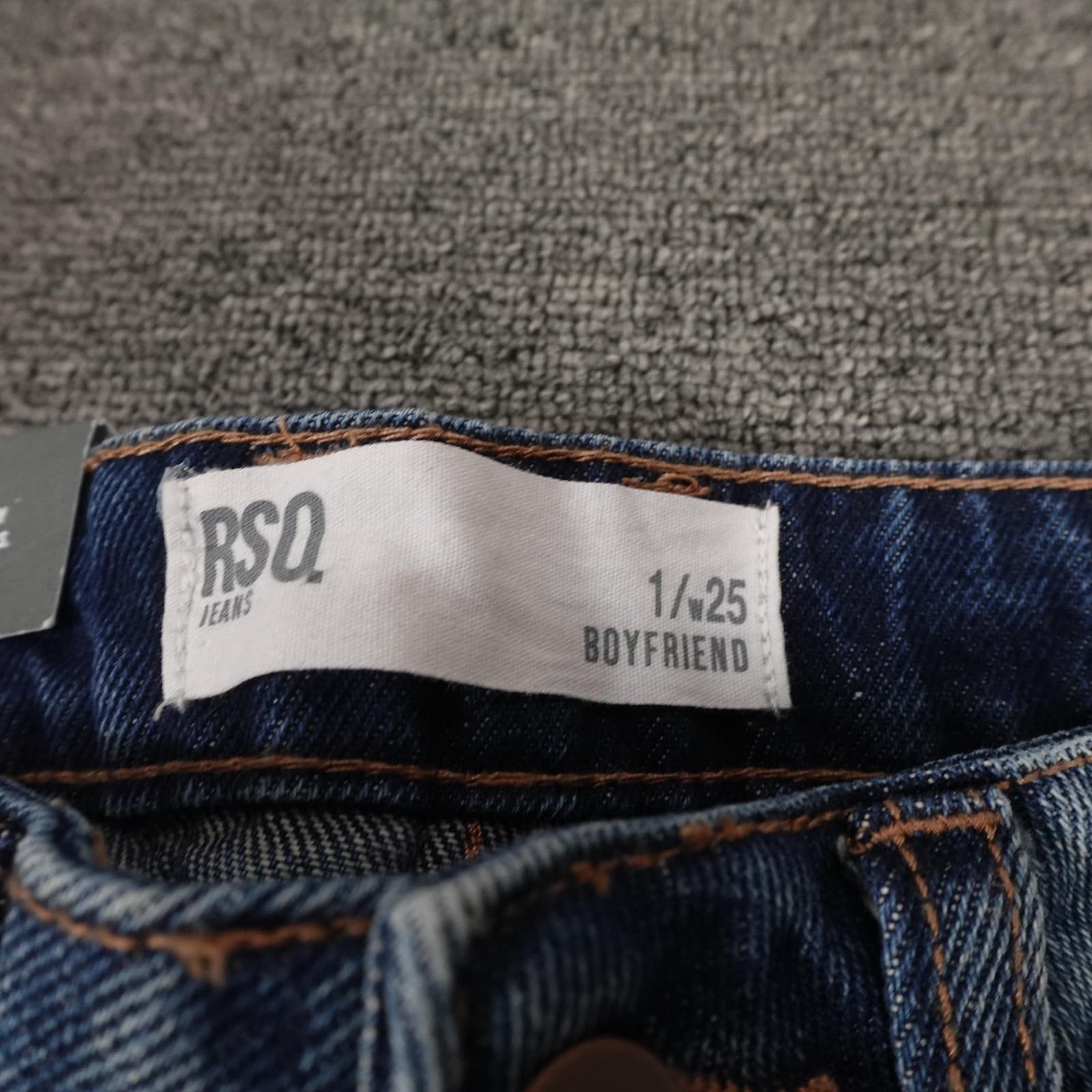 RSQ Jeans Womens 1 Blue Boyfriend Distressed Mid Rise Button Fly Denim Pants - Thumbnail 7
