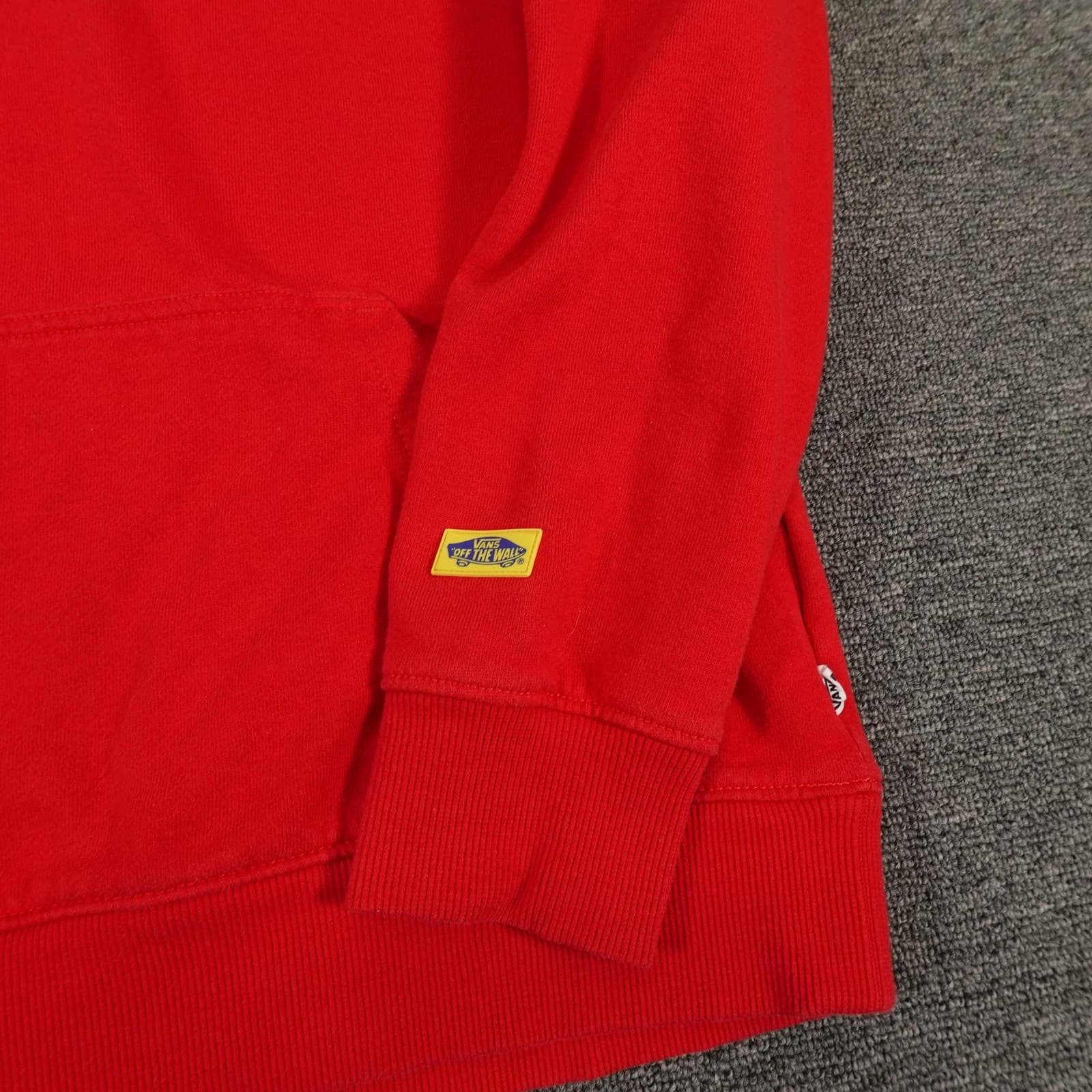 Vans Hoodie Womens Medium Red Pullover Brighton Name Embroidered Logo Skate - Thumbnail 3