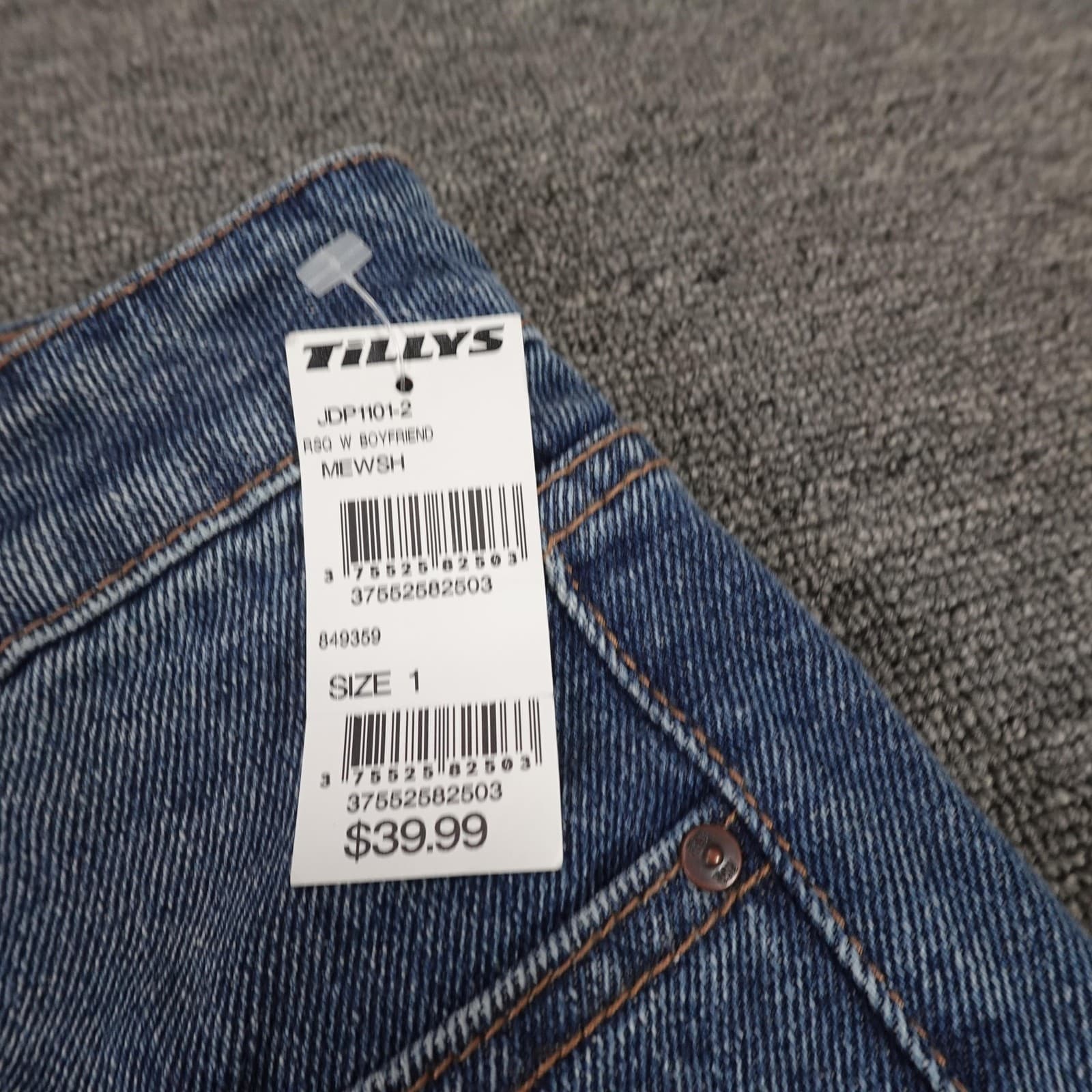 RSQ Jeans Womens 1 Blue Boyfriend Distressed Mid Rise Button Fly Denim Pants - Thumbnail 6