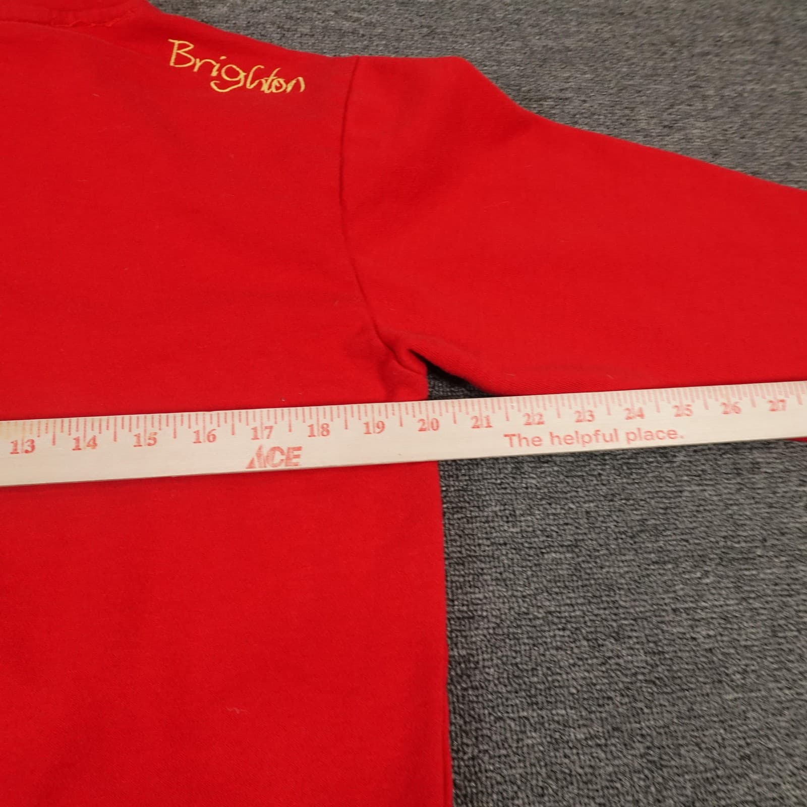 Vans Hoodie Womens Medium Red Pullover Brighton Name Embroidered Logo Skate - Thumbnail 10