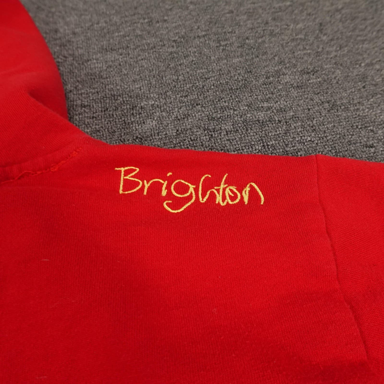 Vans Hoodie Womens Medium Red Pullover Brighton Name Embroidered Logo Skate - Thumbnail 7