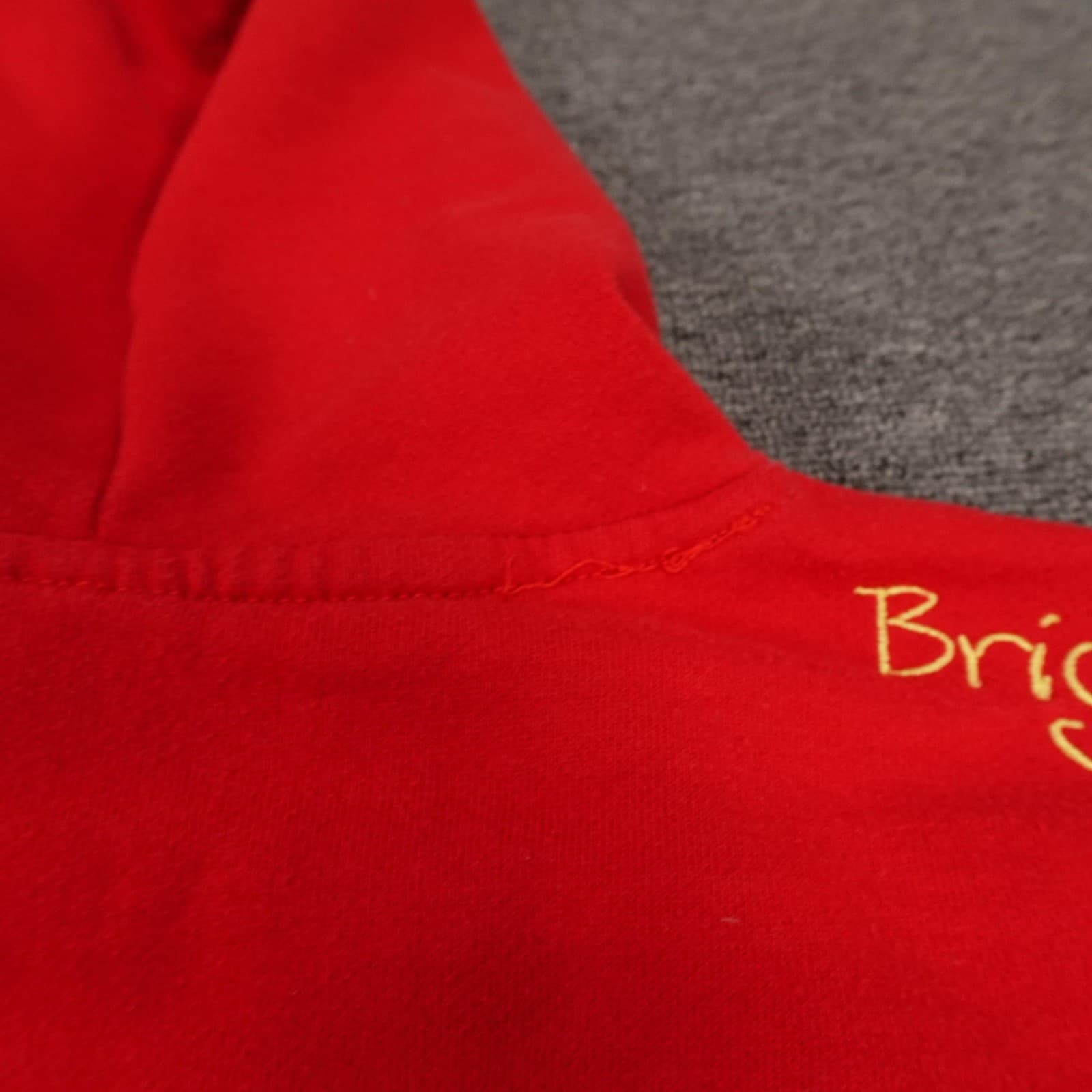 Vans Hoodie Womens Medium Red Pullover Brighton Name Embroidered Logo Skate - Thumbnail 13