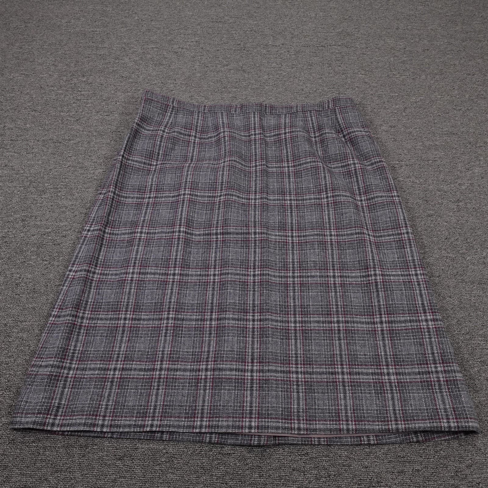 Vintage Pendleton Skirt Womens 38 Gray Plaid Wool A Line Knee Length USA 70s