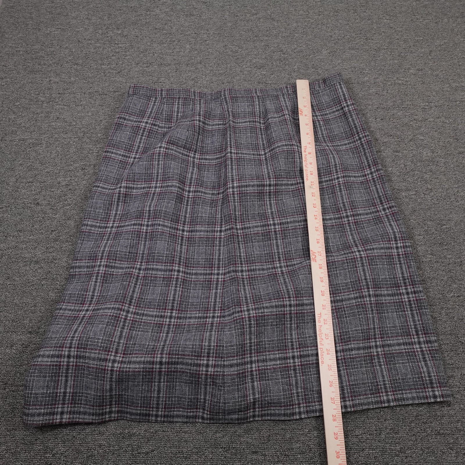 Vintage Pendleton Skirt Womens 38 Gray Plaid Wool A Line Knee Length USA 70s - Thumbnail 8