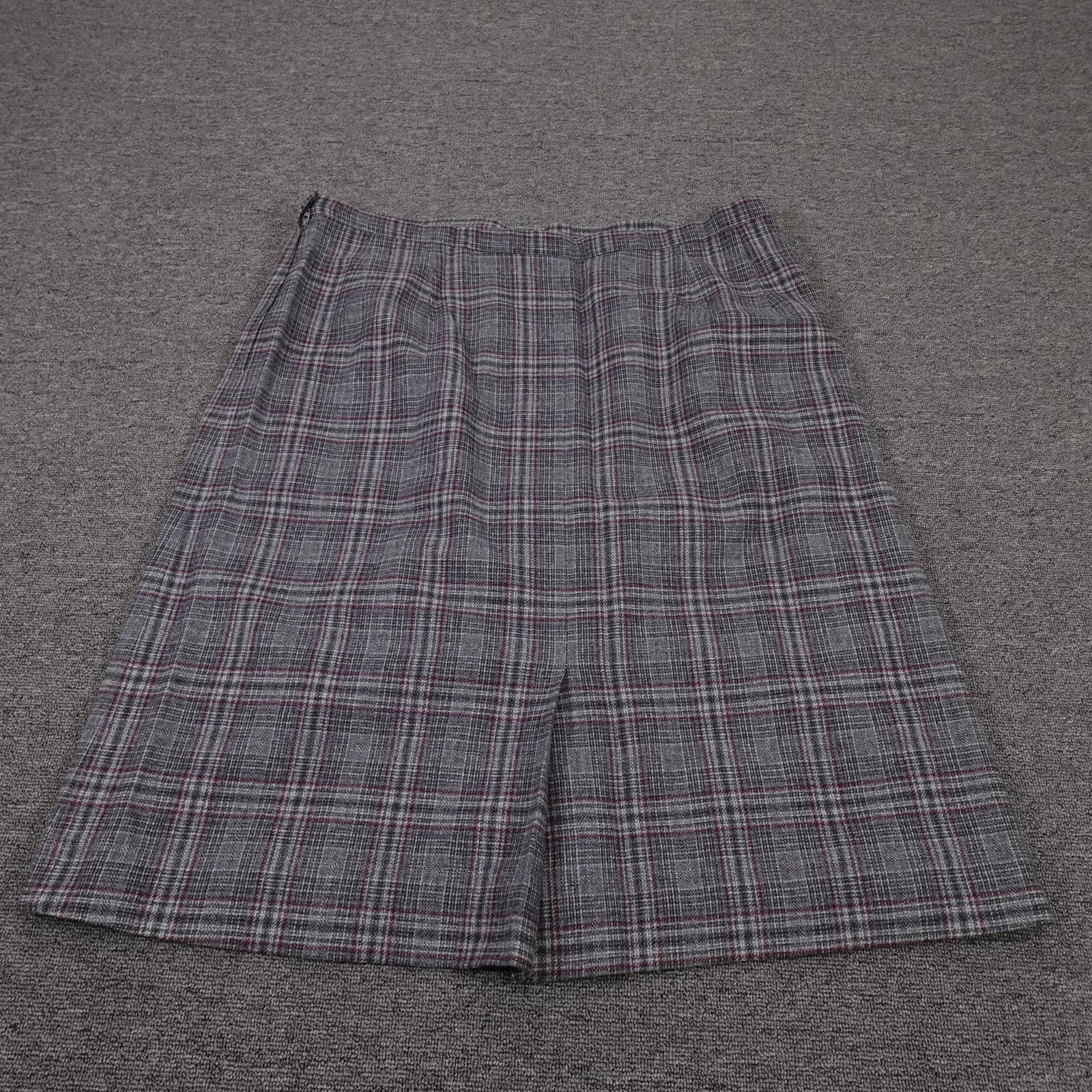 Vintage Pendleton Skirt Womens 38 Gray Plaid Wool A Line Knee Length USA 70s - Thumbnail 3