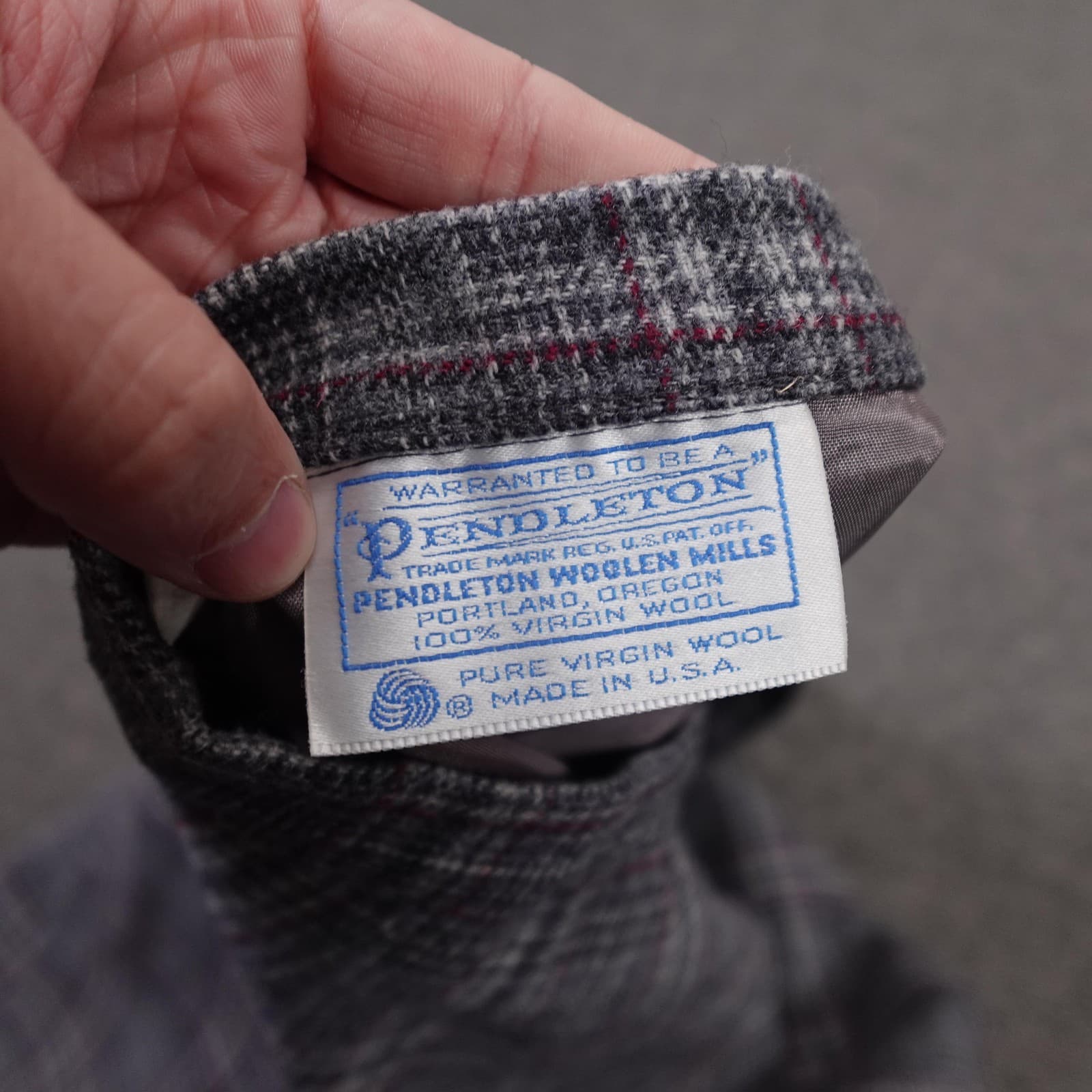 Vintage Pendleton Skirt Womens 38 Gray Plaid Wool A Line Knee Length USA 70s - Thumbnail 5