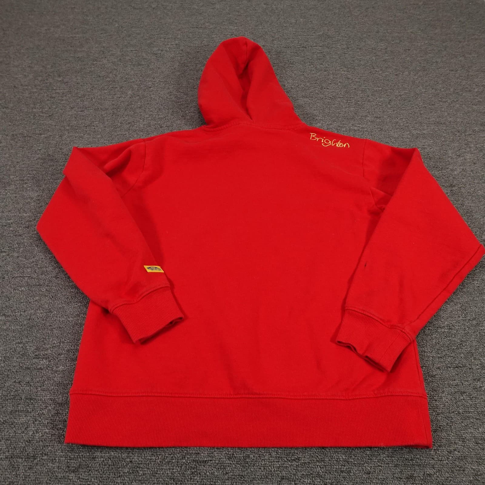 Vans Hoodie Womens Medium Red Pullover Brighton Name Embroidered Logo Skate - Thumbnail 8