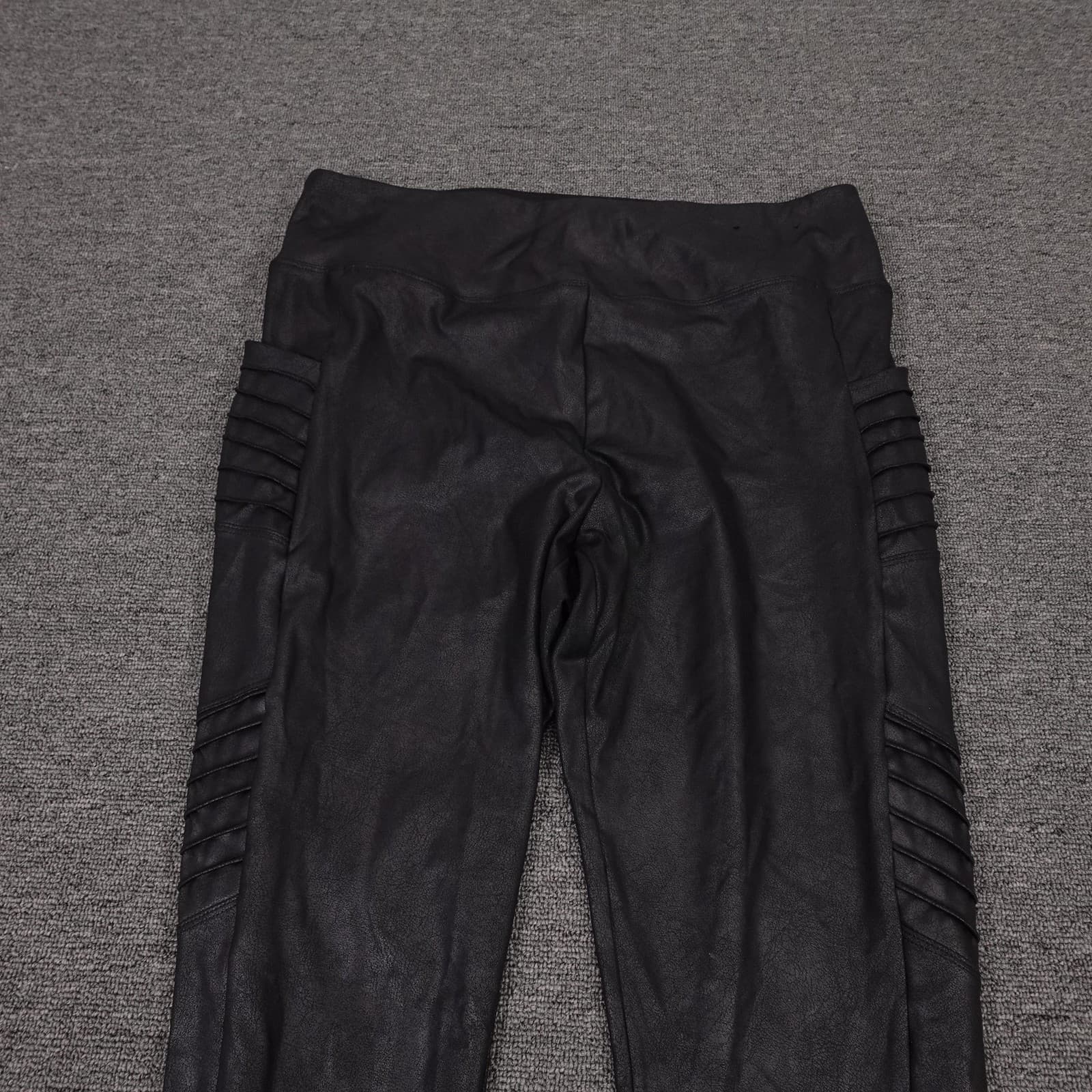 Simply Vera Vera Wang Leggings XL Black Faux Leather Moto High Rise Y2k - Thumbnail 2