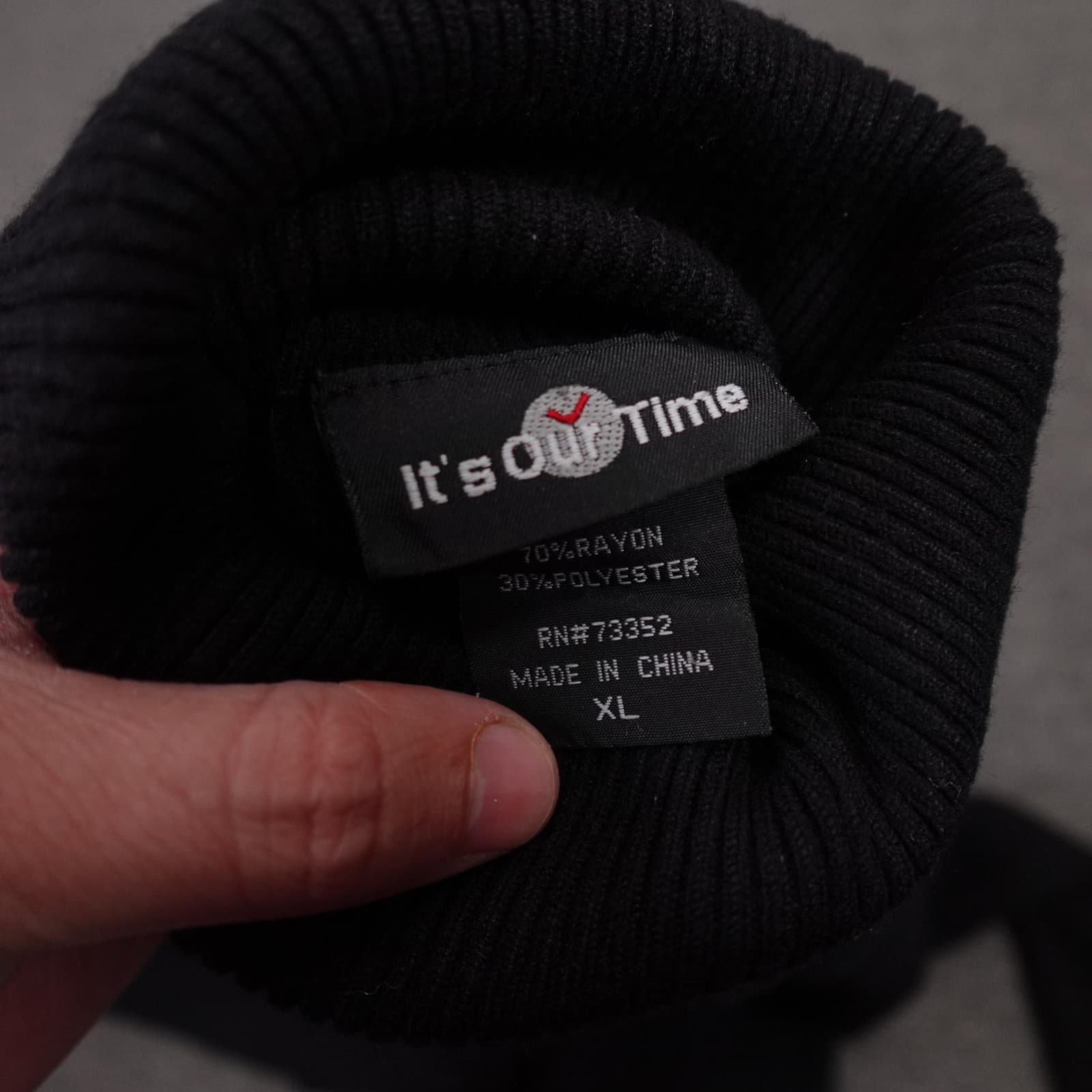 It's Our Time Sweater XL Black Ribbed Knit Turtleneck Pullover Slim - Thumbnail 4