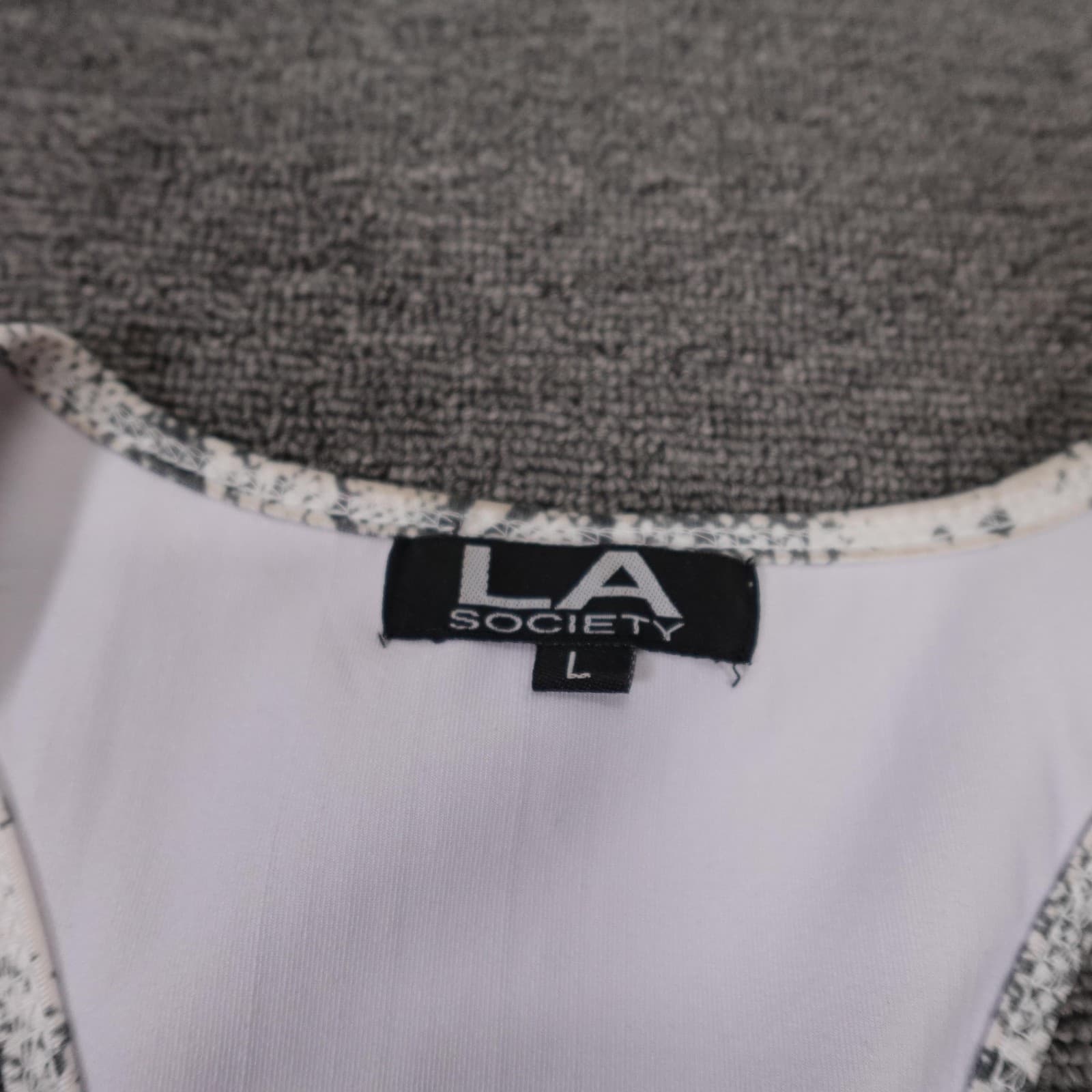 LA Society Tank Top Large White Snake Print Racerback Athletic Yoga Y2k - Thumbnail 3