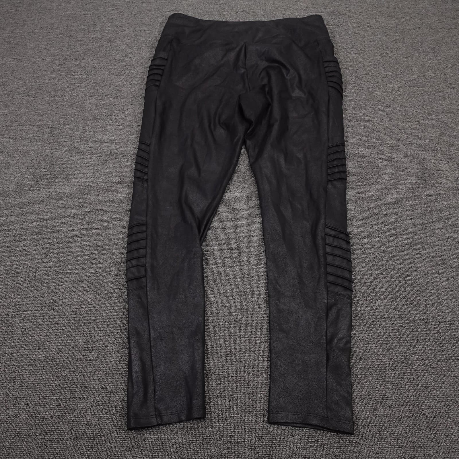Simply Vera Vera Wang Leggings XL Black Faux Leather Moto High Rise Y2k - Thumbnail 5