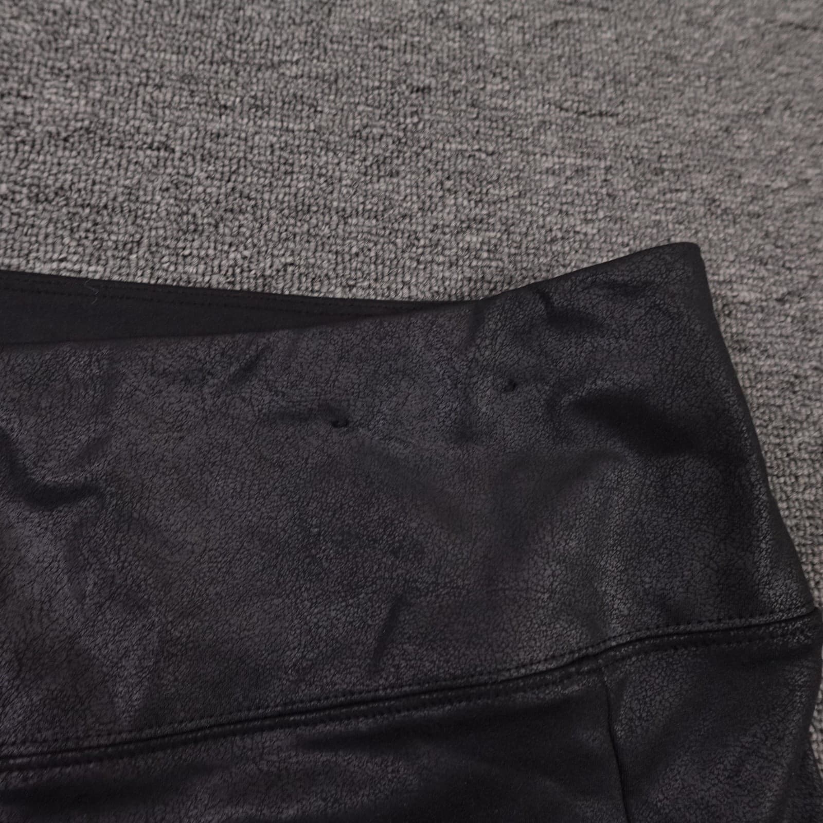 Simply Vera Vera Wang Leggings XL Black Faux Leather Moto High Rise Y2k - Thumbnail 3