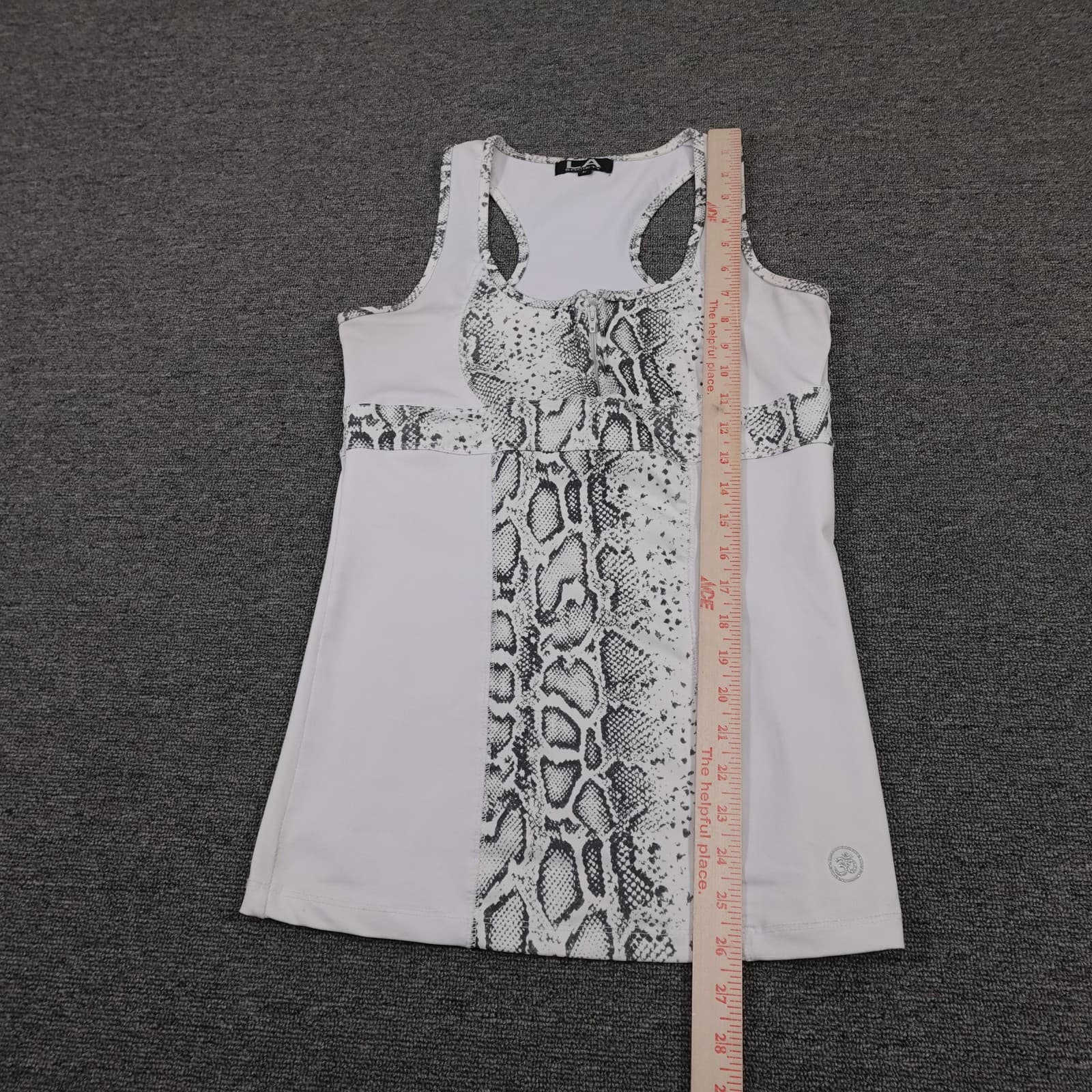 LA Society Tank Top Large White Snake Print Racerback Athletic Yoga Y2k - Thumbnail 5