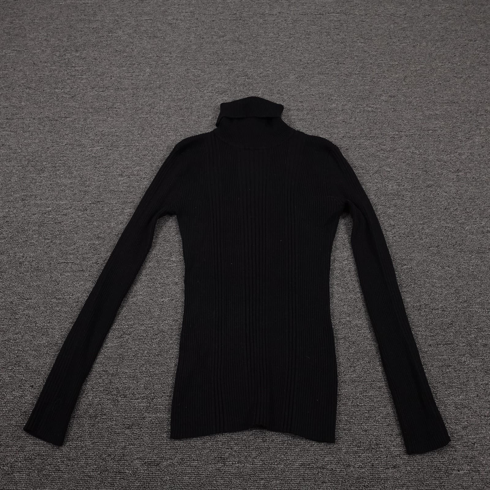 It's Our Time Sweater XL Black Ribbed Knit Turtleneck Pullover Slim
