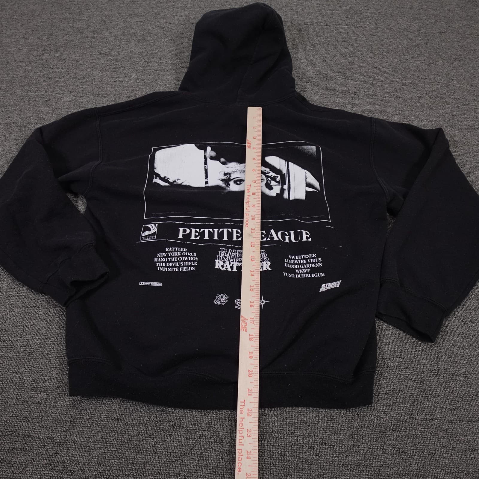 Petite League Hoodie Medium Black Pullover Rattler Graphic Indie Rock Band - Thumbnail 4