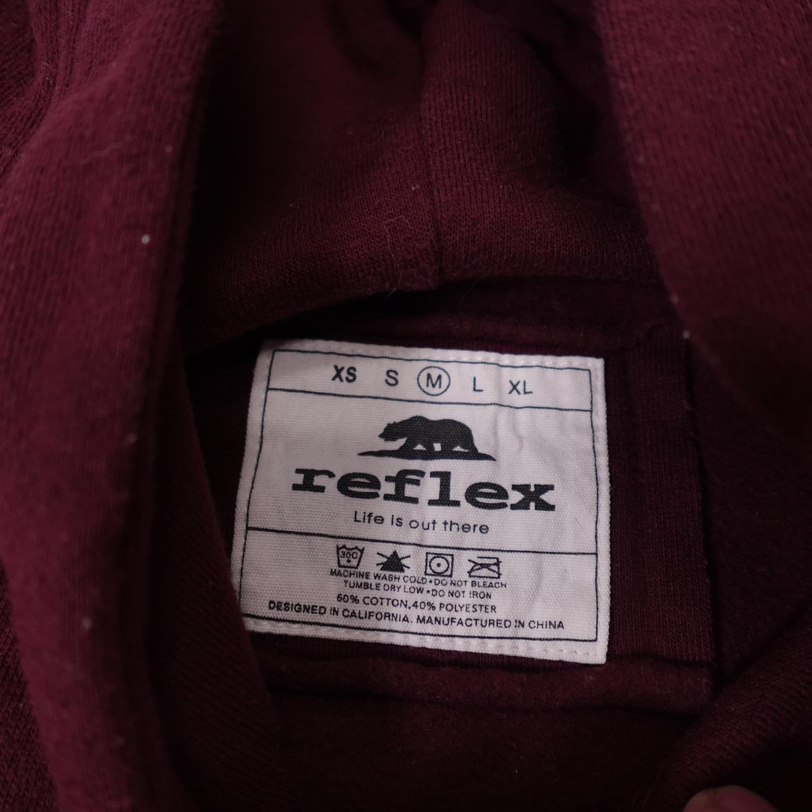 Reflex Hoodie Womens Medium Red Pullover Fleece LOVE Sleeve Kangaroo Pocket - Thumbnail 2