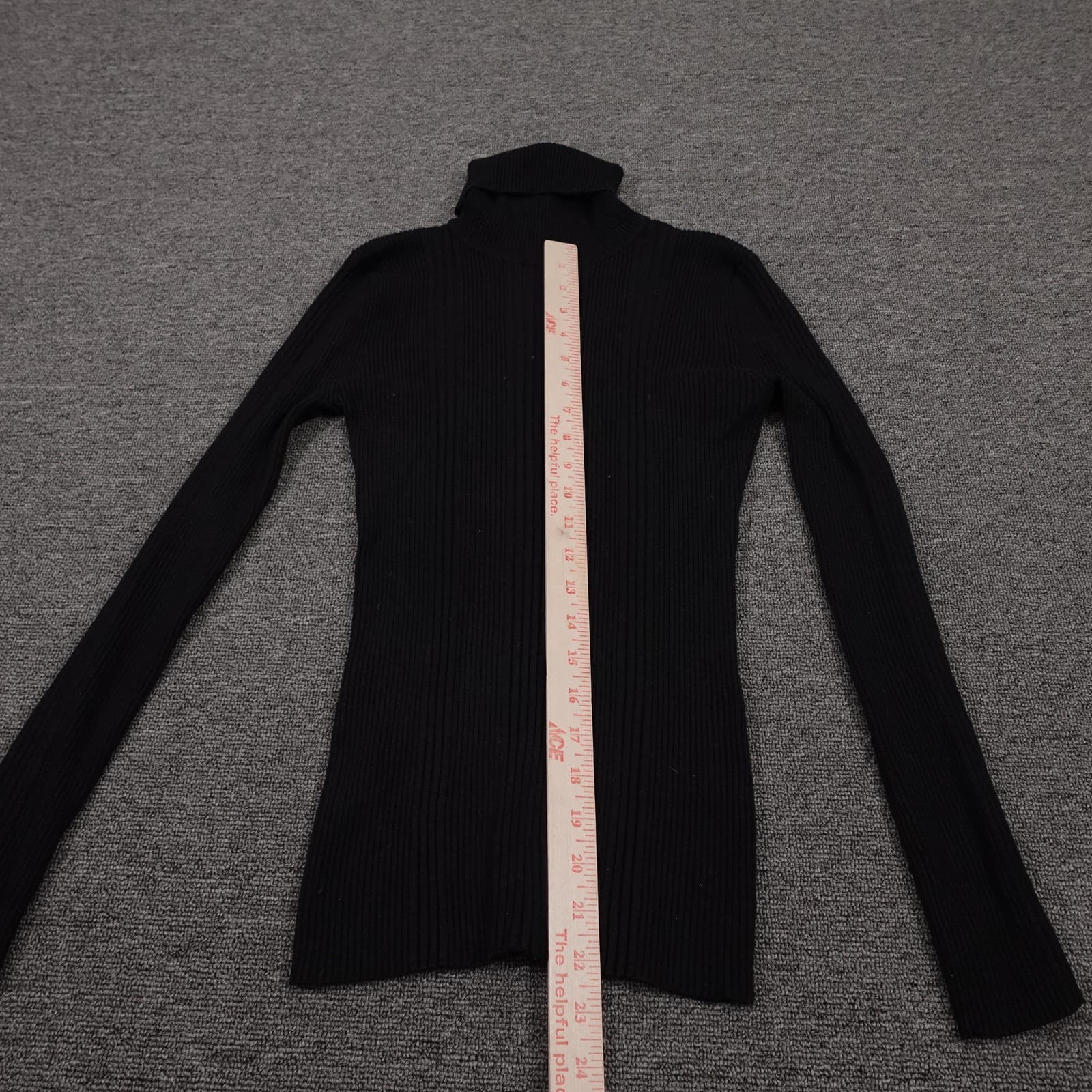 It's Our Time Sweater XL Black Ribbed Knit Turtleneck Pullover Slim - Thumbnail 3