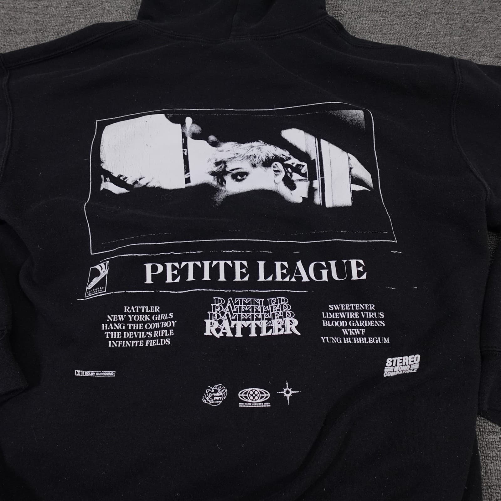 Petite League Hoodie Medium Black Pullover Rattler Graphic Indie Rock Band - Thumbnail 2