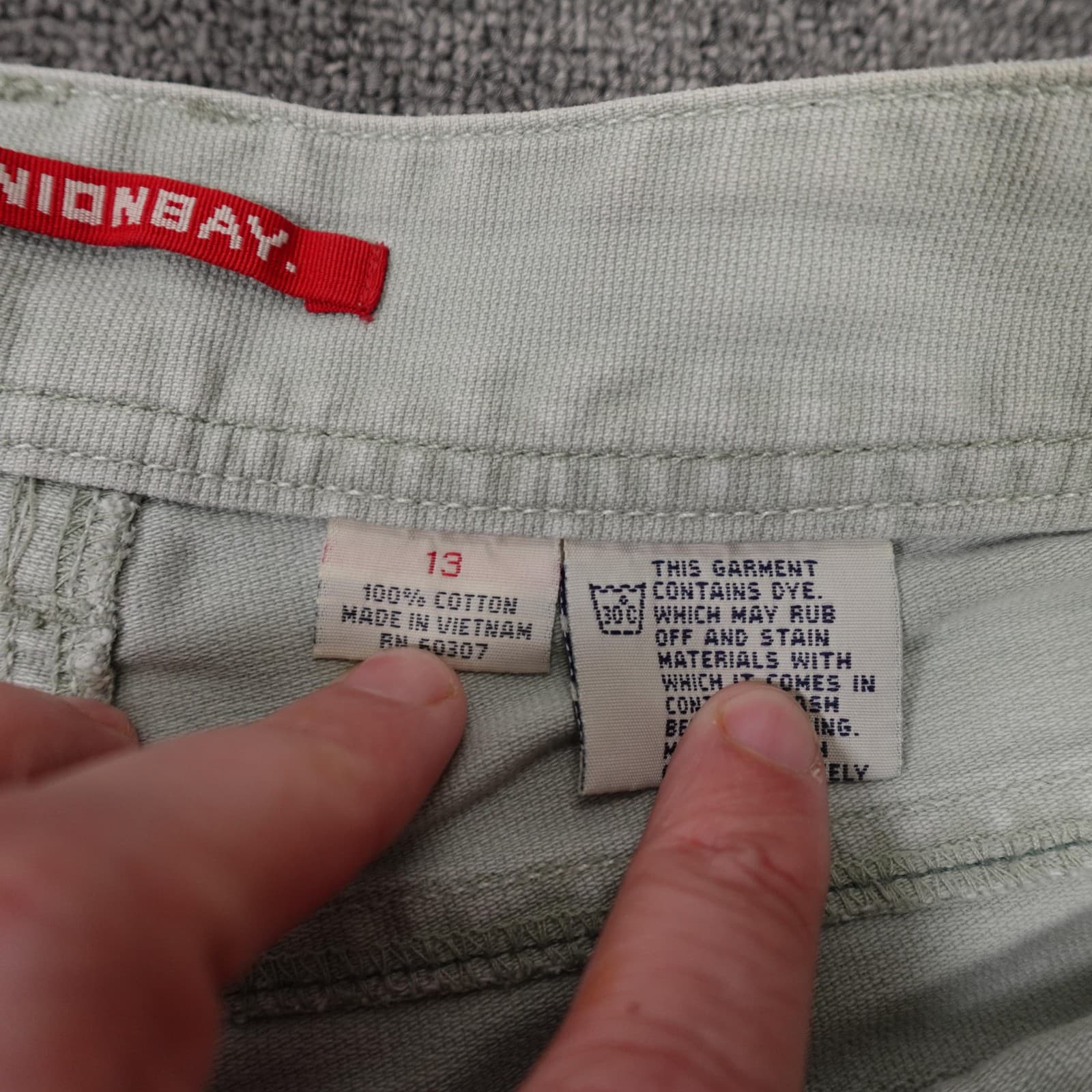 Unionbay Shorts Juniors 13 Green Utility Twill Button Pockets Casual 3.5 Inseam - Thumbnail 5