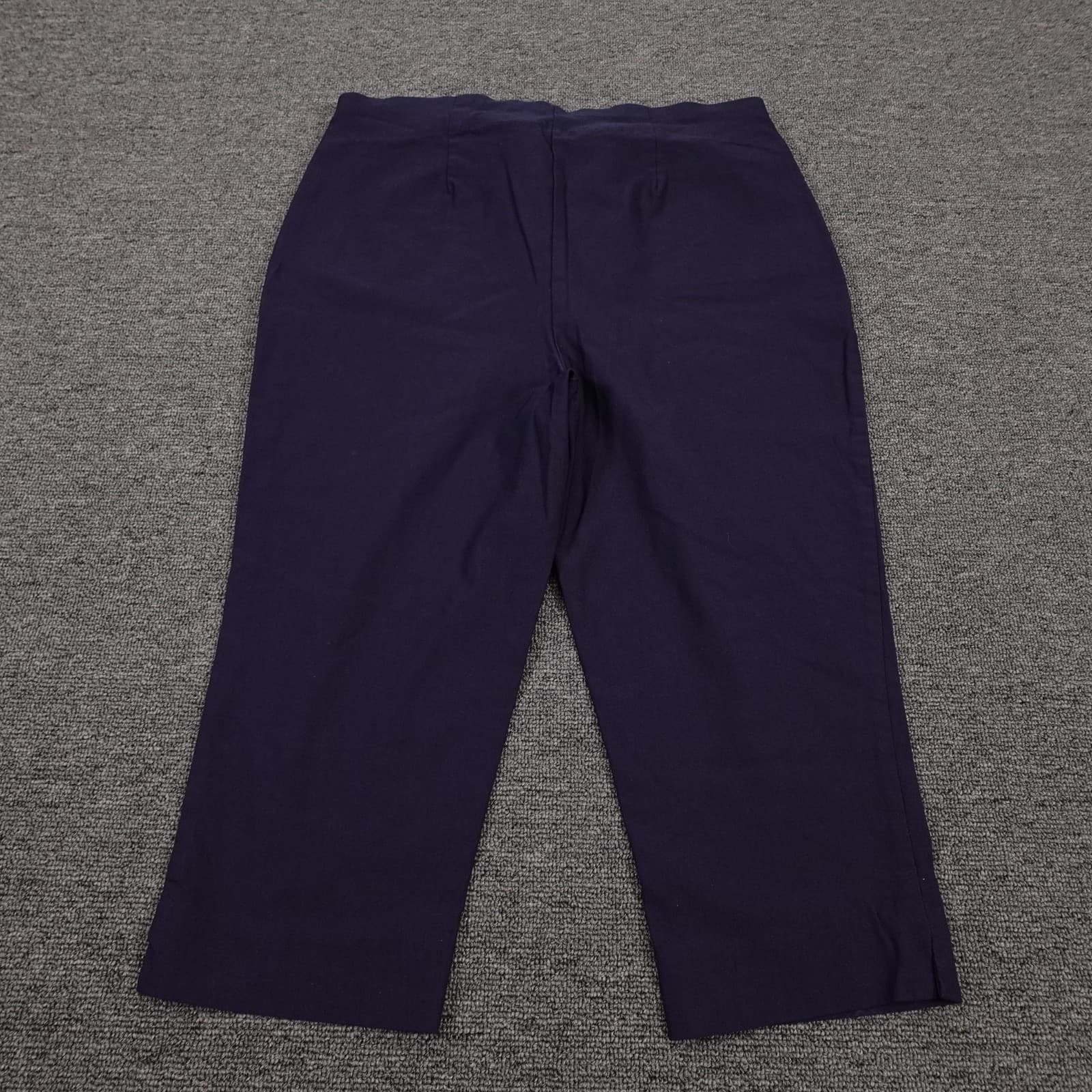 Chicos Pants Womens 0 Blue Ponte Capri Crop Pull On Elastic Waist Stretch Casual - Thumbnail 2