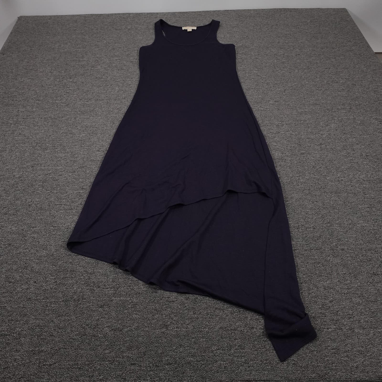 Michael Michael Kors Dress Womens Small Navy Sleeveless Asymmetrical Tank Maxi