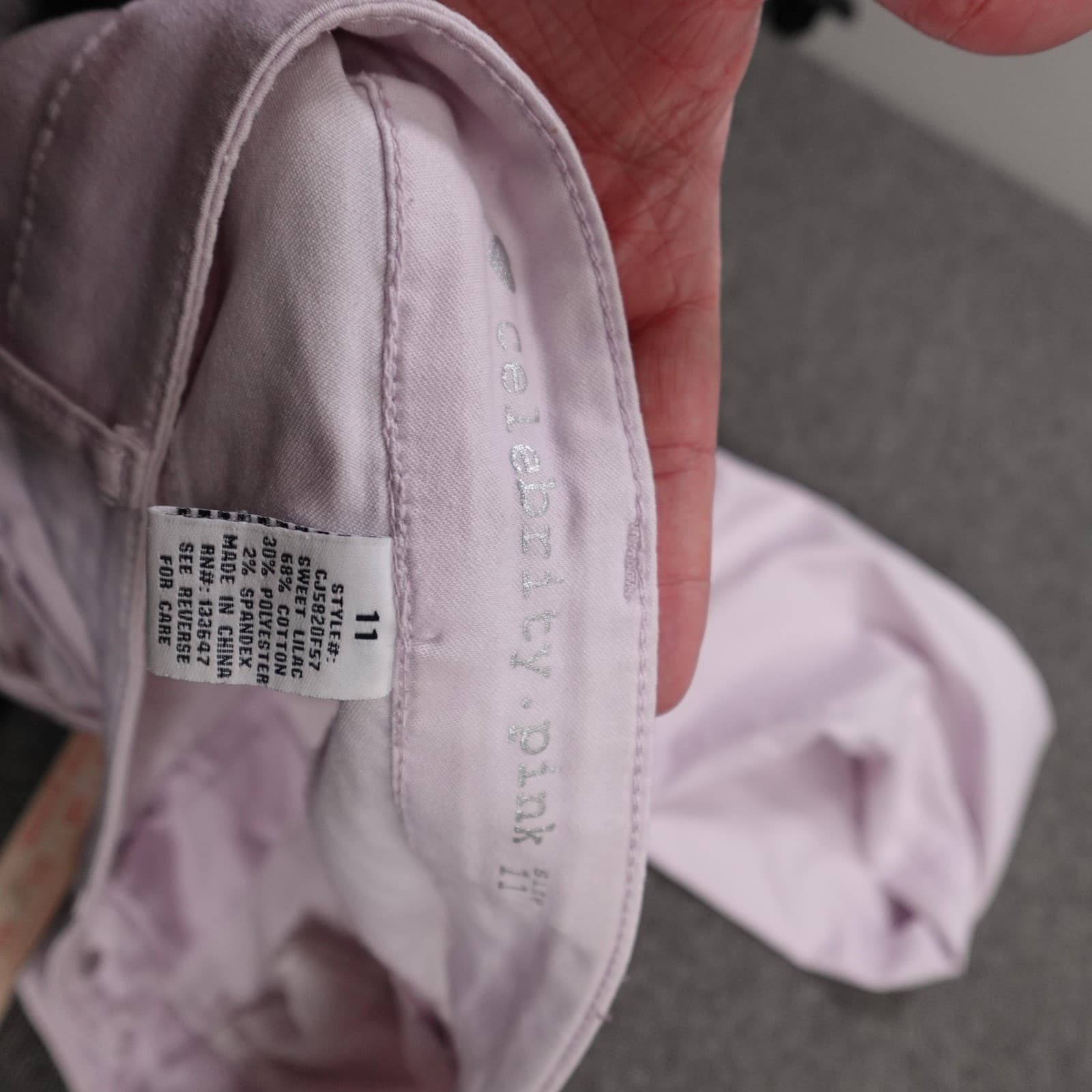Celebrity Pink Jeans Juniors 11 Purple Sweet Lilac Slim Straight Stretch 32x31 - Thumbnail 7