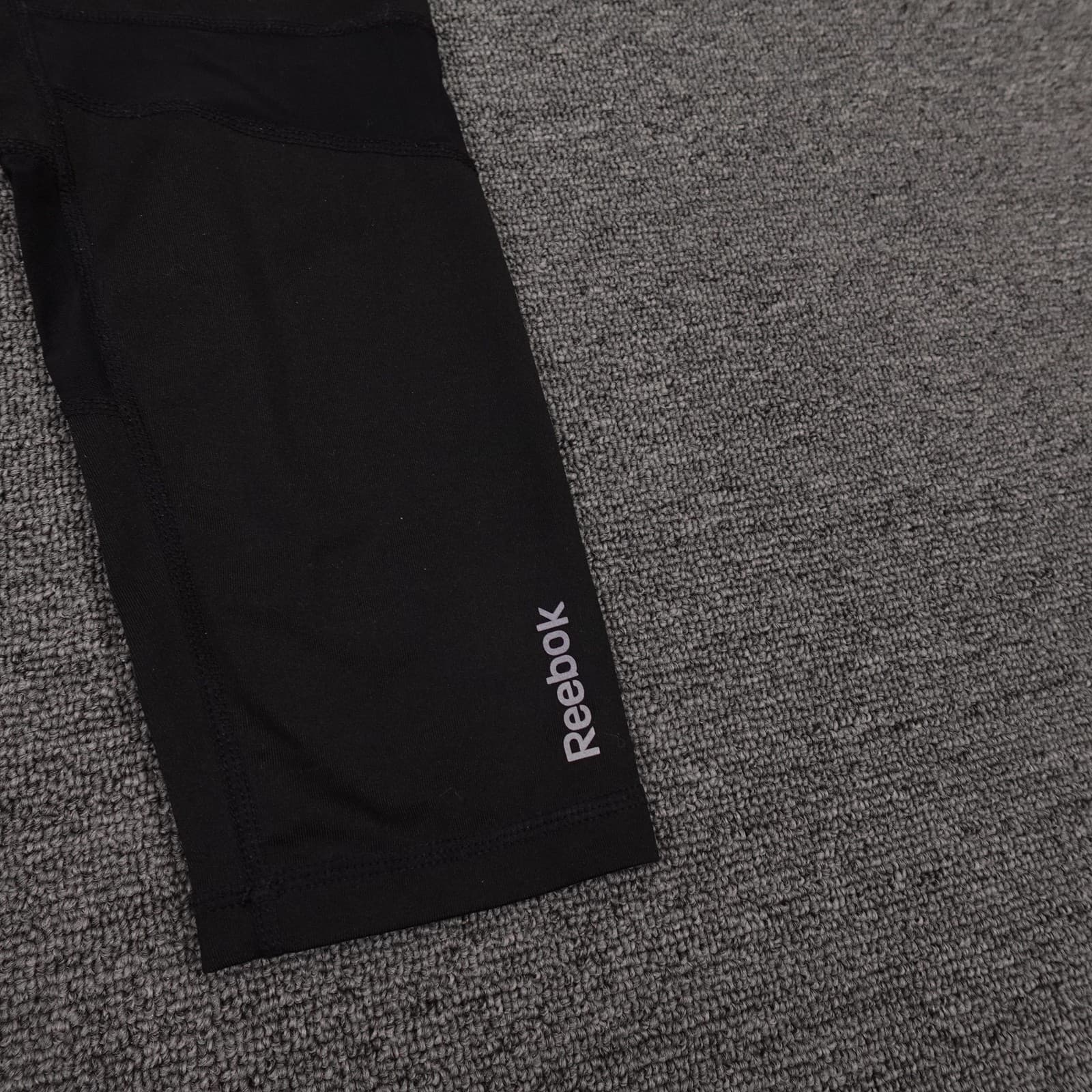 Reebok Leggings Womens Medium Black Compression Colorblock Running Yoga Athletic - Thumbnail 2