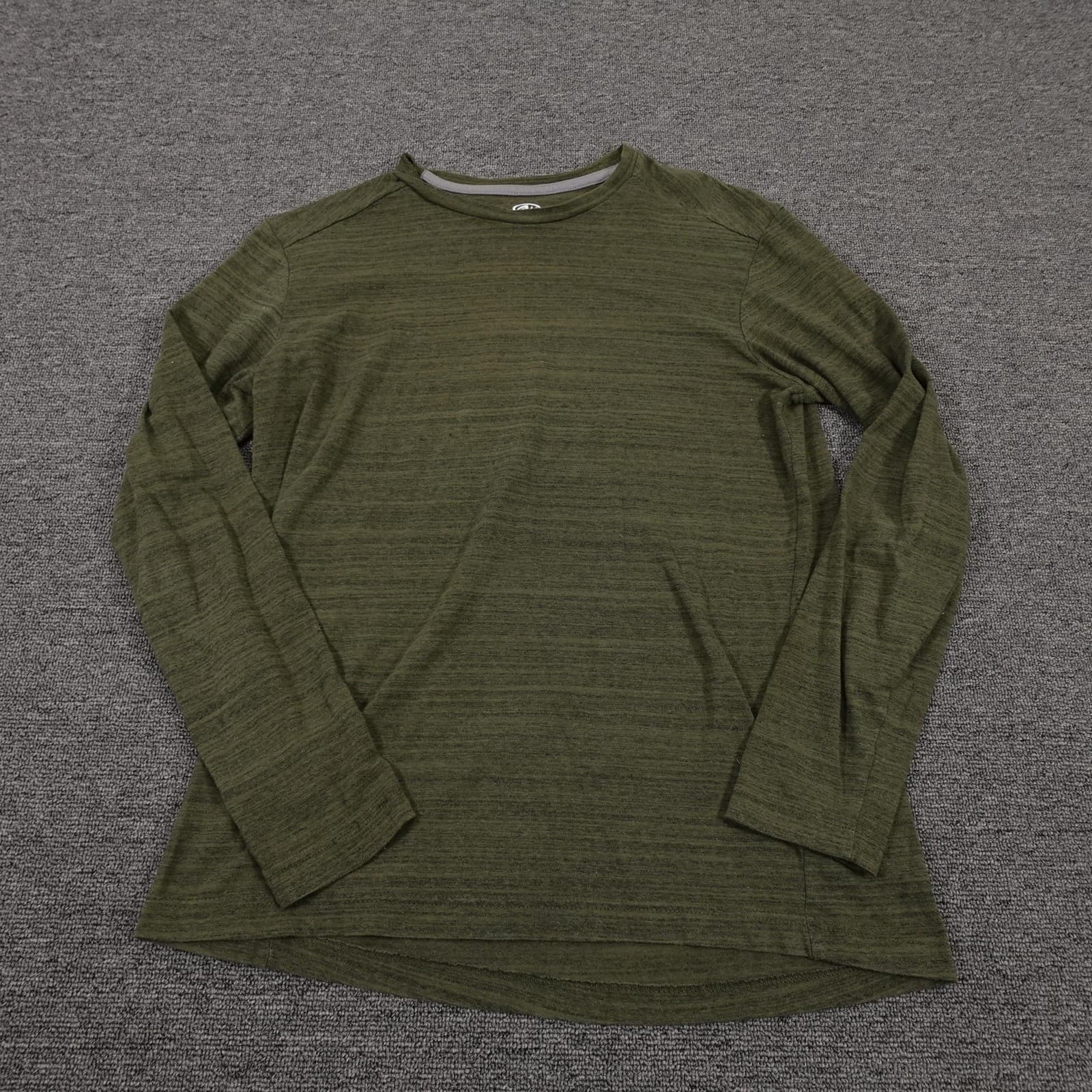 Athletic Works Shirt Mens Small Green Long Sleeve DriWorks Athletic Performance