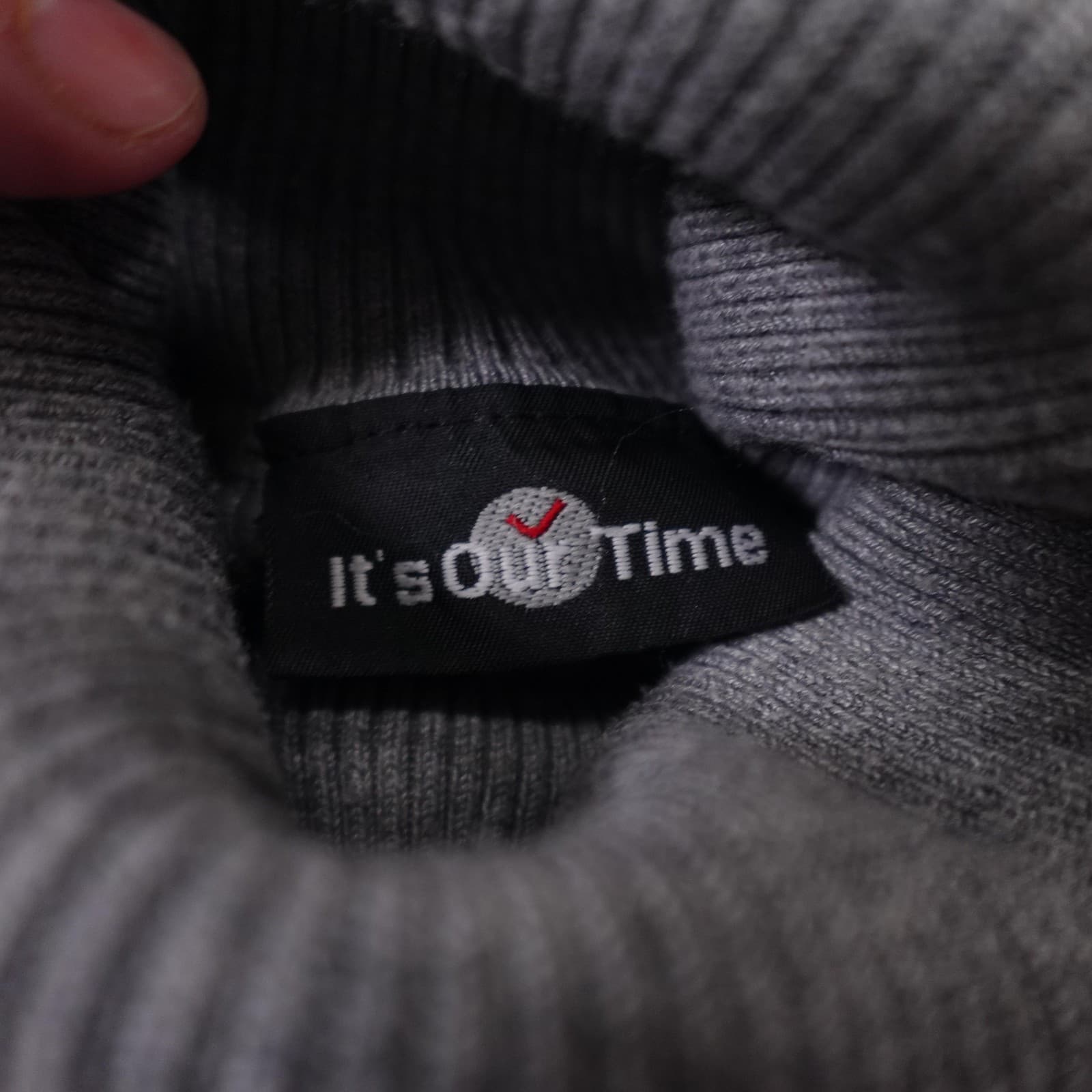 It's Our Time Sweater Juniors Large Gray Ribbed Knit Turtleneck Pullover - Thumbnail 2