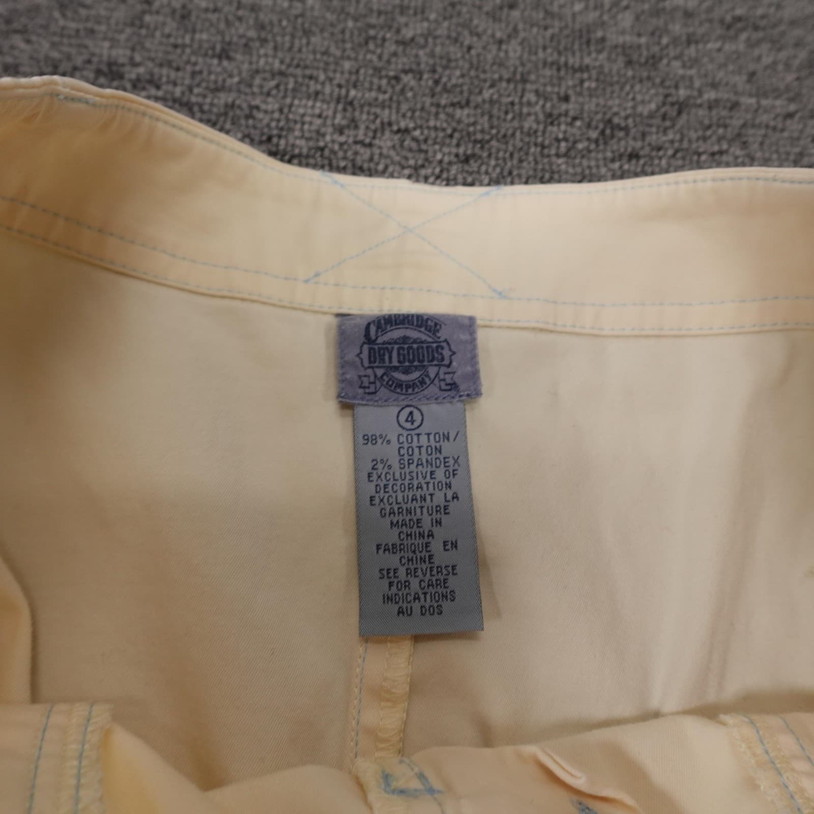 Cambridge Dry Goods Skirt Womens 4 White Twill A-Line Button Pockets Casual - Thumbnail 3