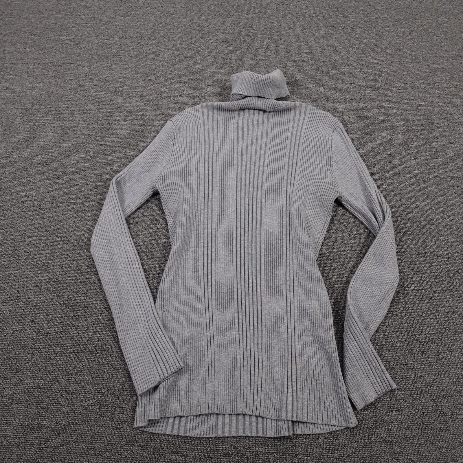 It's Our Time Sweater Juniors Large Gray Ribbed Knit Turtleneck Pullover - Thumbnail 3