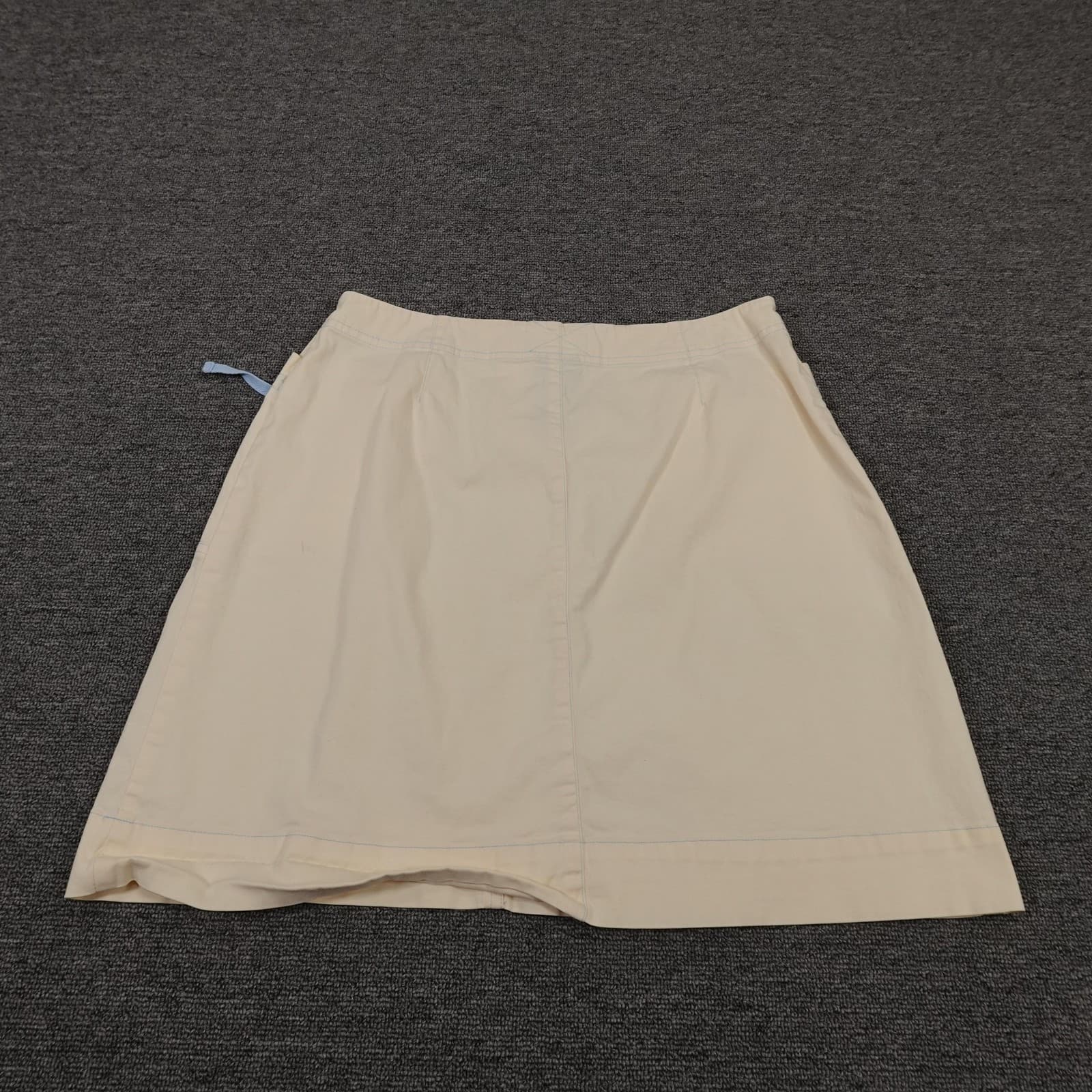 Cambridge Dry Goods Skirt Womens 4 White Twill A-Line Button Pockets Casual - Thumbnail 4