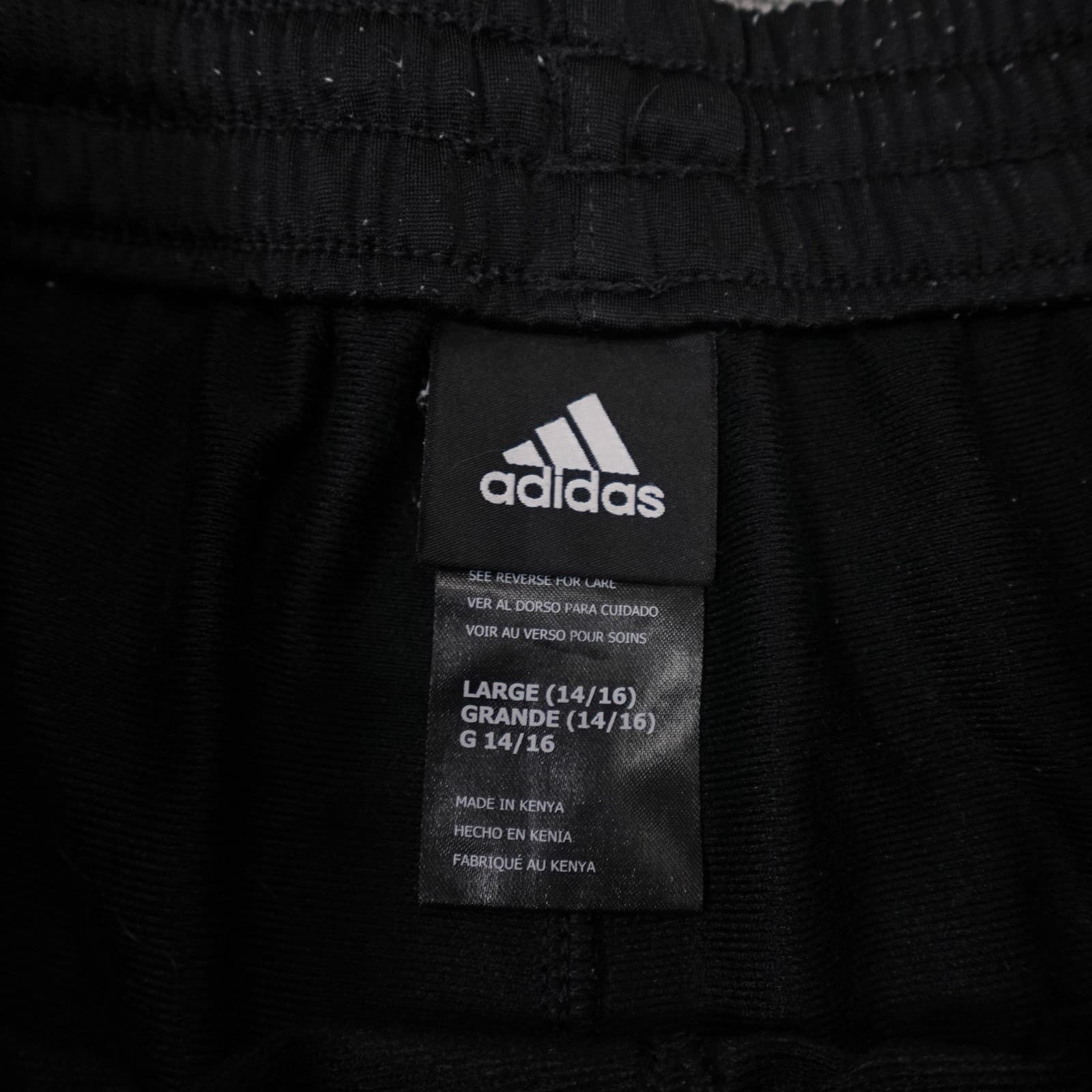 Adidas Pants Youth Large 14-16 Black Knit Track Stripe Elastic Waist Athletic - Thumbnail 4