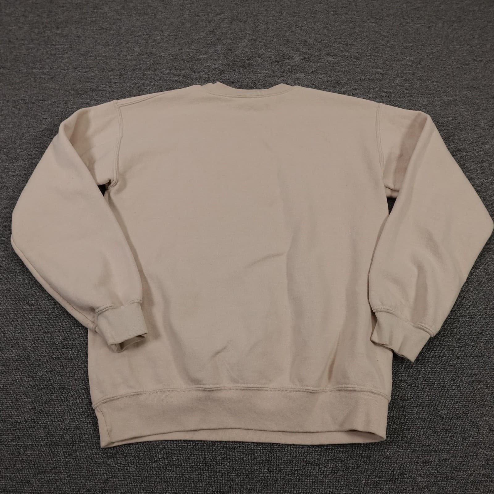 Gildan Sweatshirt Mens Small Beige Faith Cross Wings Graphic Fleece Pullover - Thumbnail 7