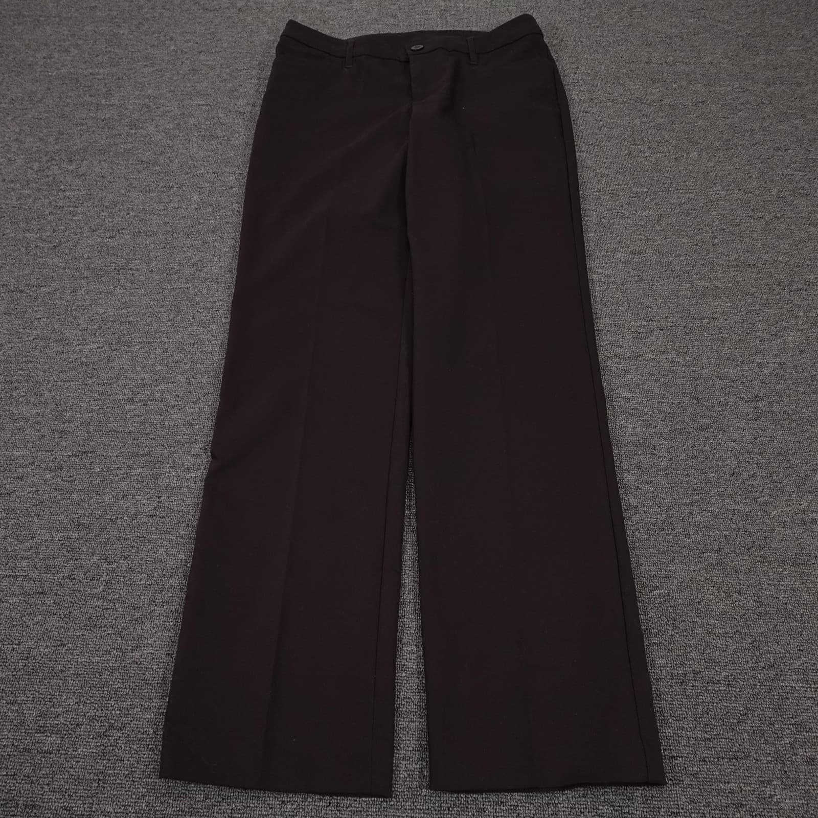Christopher & Banks Dress Pants Womens 6 Brown Twill Straight Leg Stretch Casual