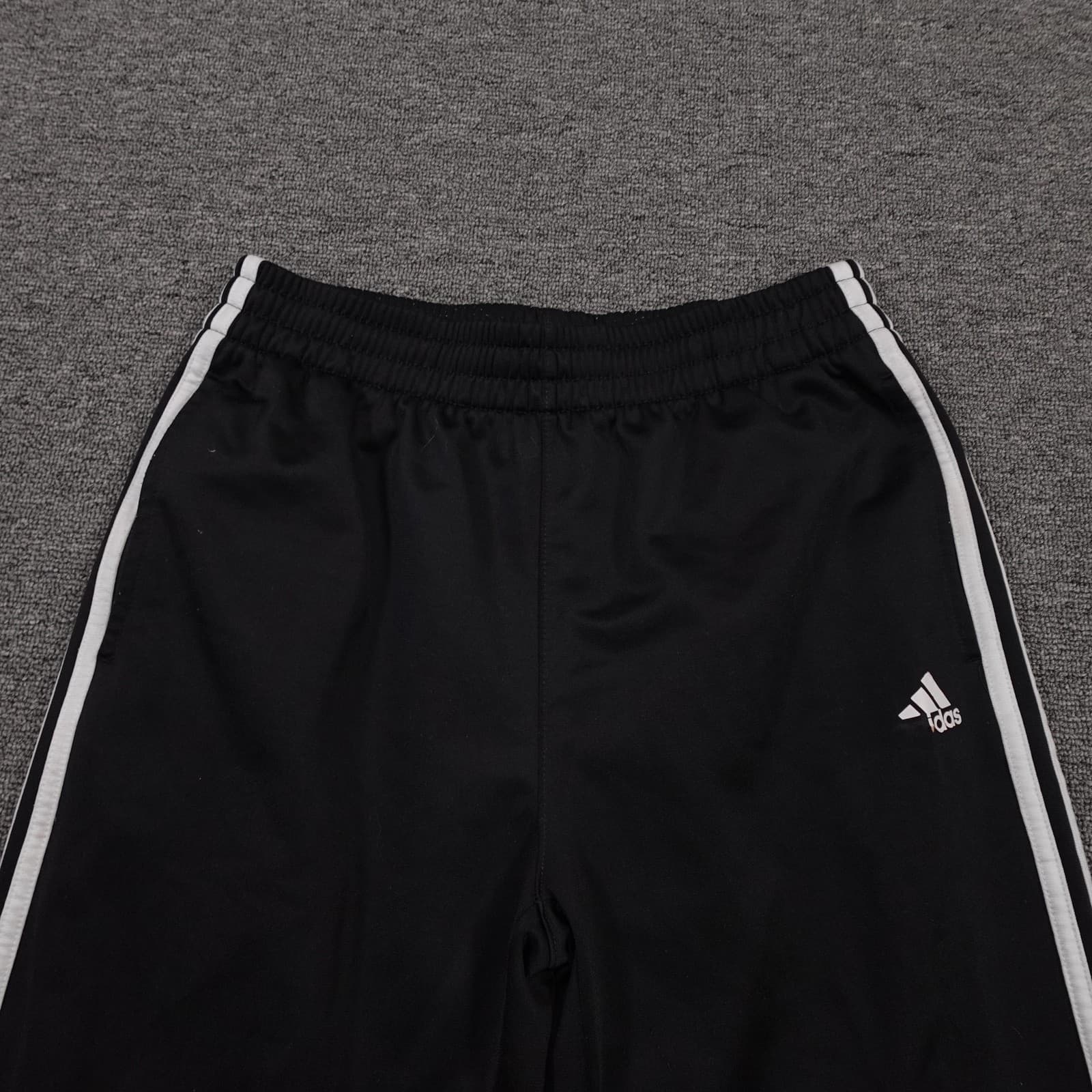 Adidas Pants Youth Large 14-16 Black Knit Track Stripe Elastic Waist Athletic - Thumbnail 2