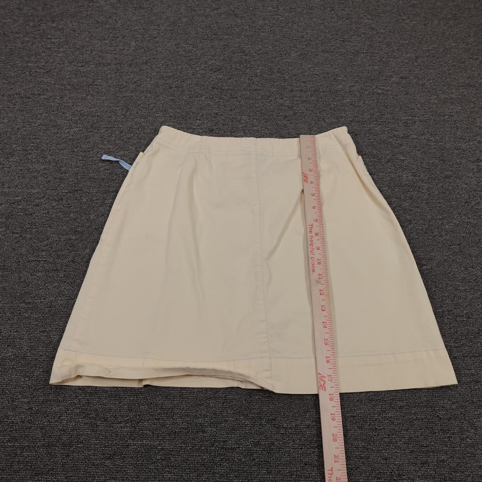 Cambridge Dry Goods Skirt Womens 4 White Twill A-Line Button Pockets Casual - Thumbnail 7