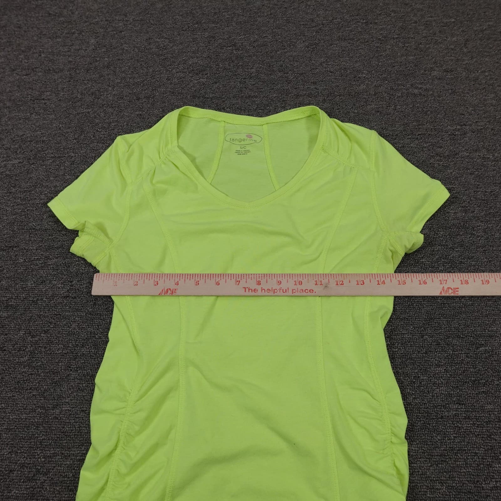 Tangerine Shirt Womens Small Green Short Sleeve Rave Athletic Top Running - Thumbnail 3