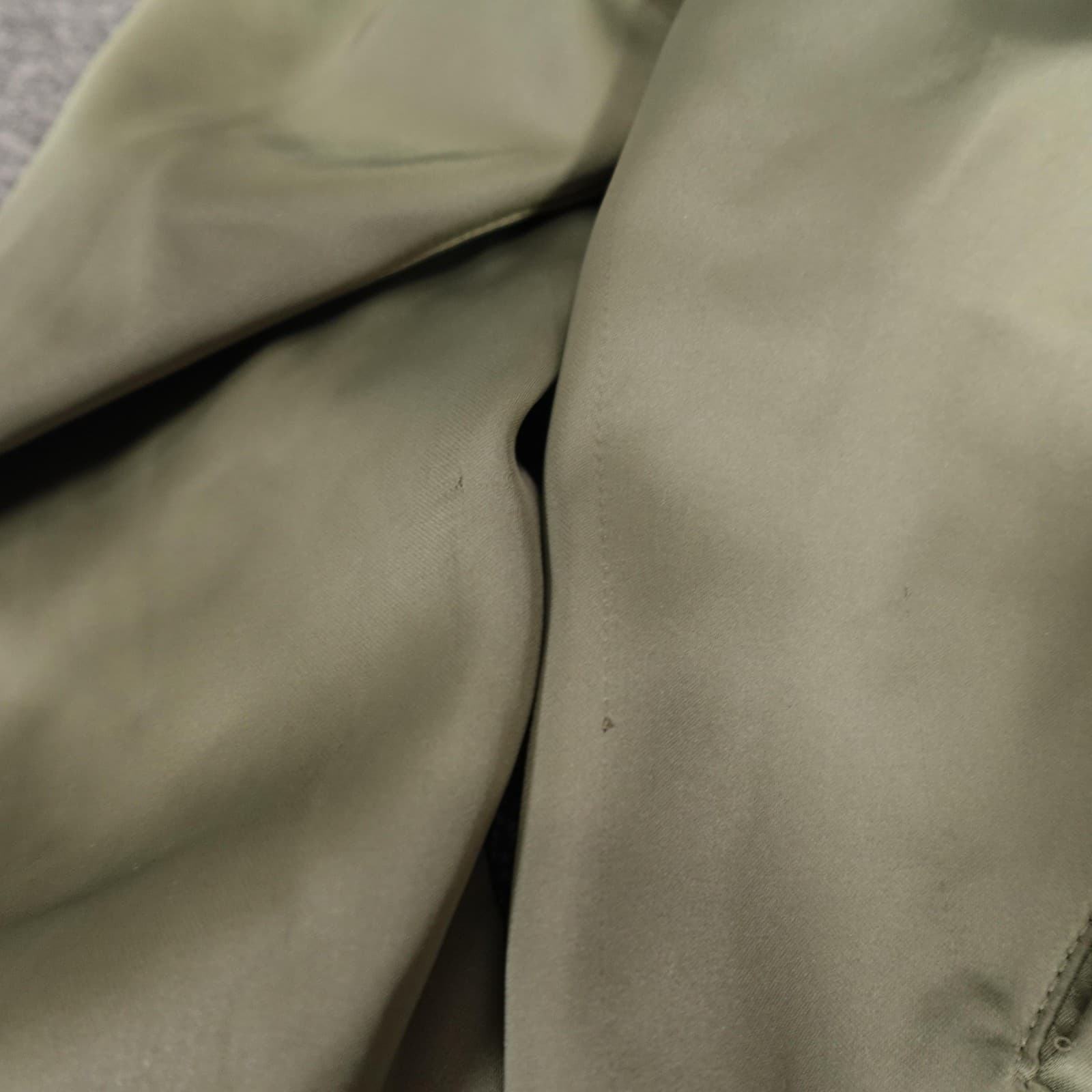 Abercrombie & Fitch Jacket Womens XS Olive Green Satin Bomber Full Zip Casual - Thumbnail 4